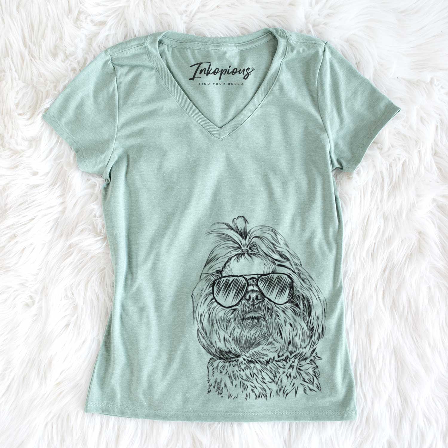 Aviator Chewie the Shih Tzu - Women's V-neck Shirt