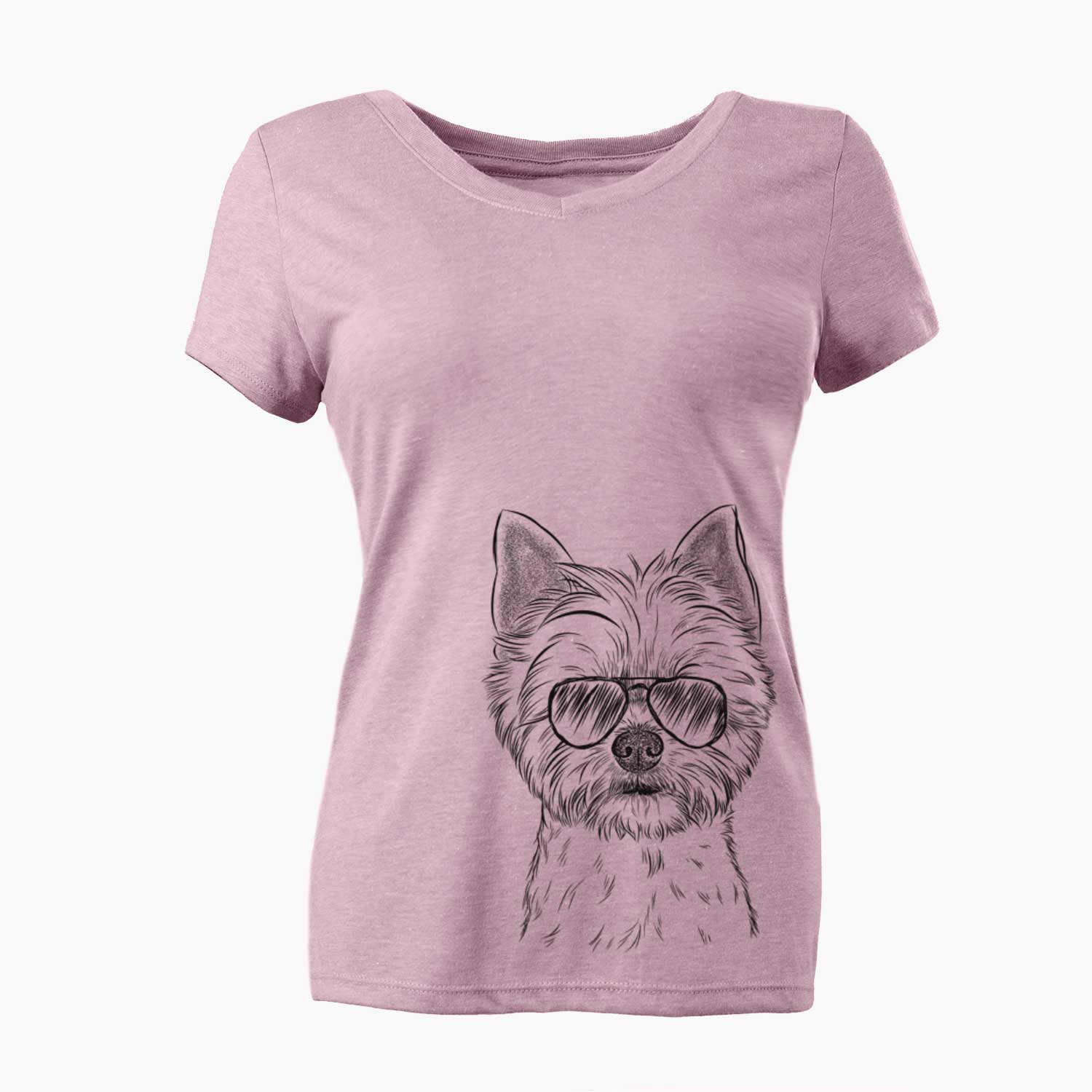 Aviator Chewy the Yorkshire Terrier - Women's V-neck Shirt
