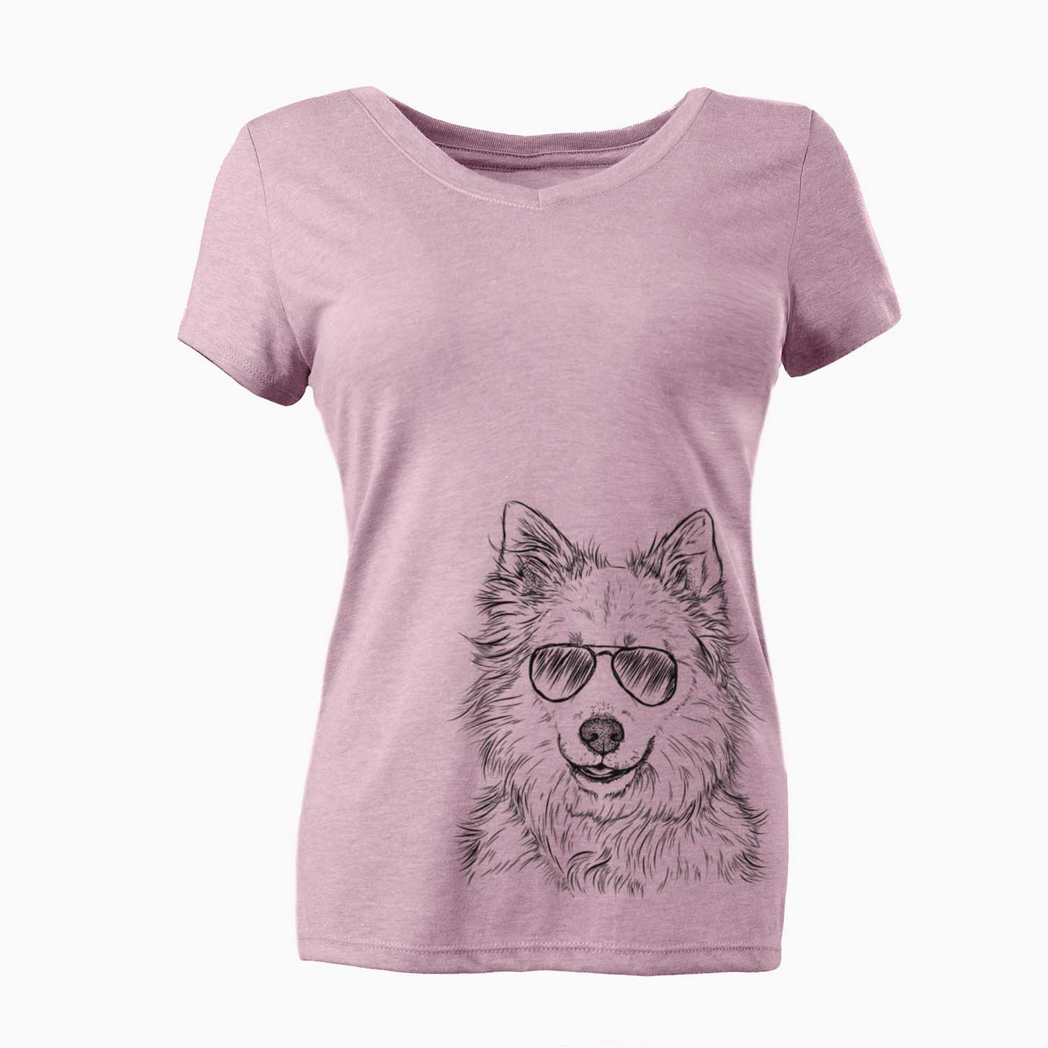 Aviator Chia the Samoyed Husky Mix - Women's V-neck Shirt