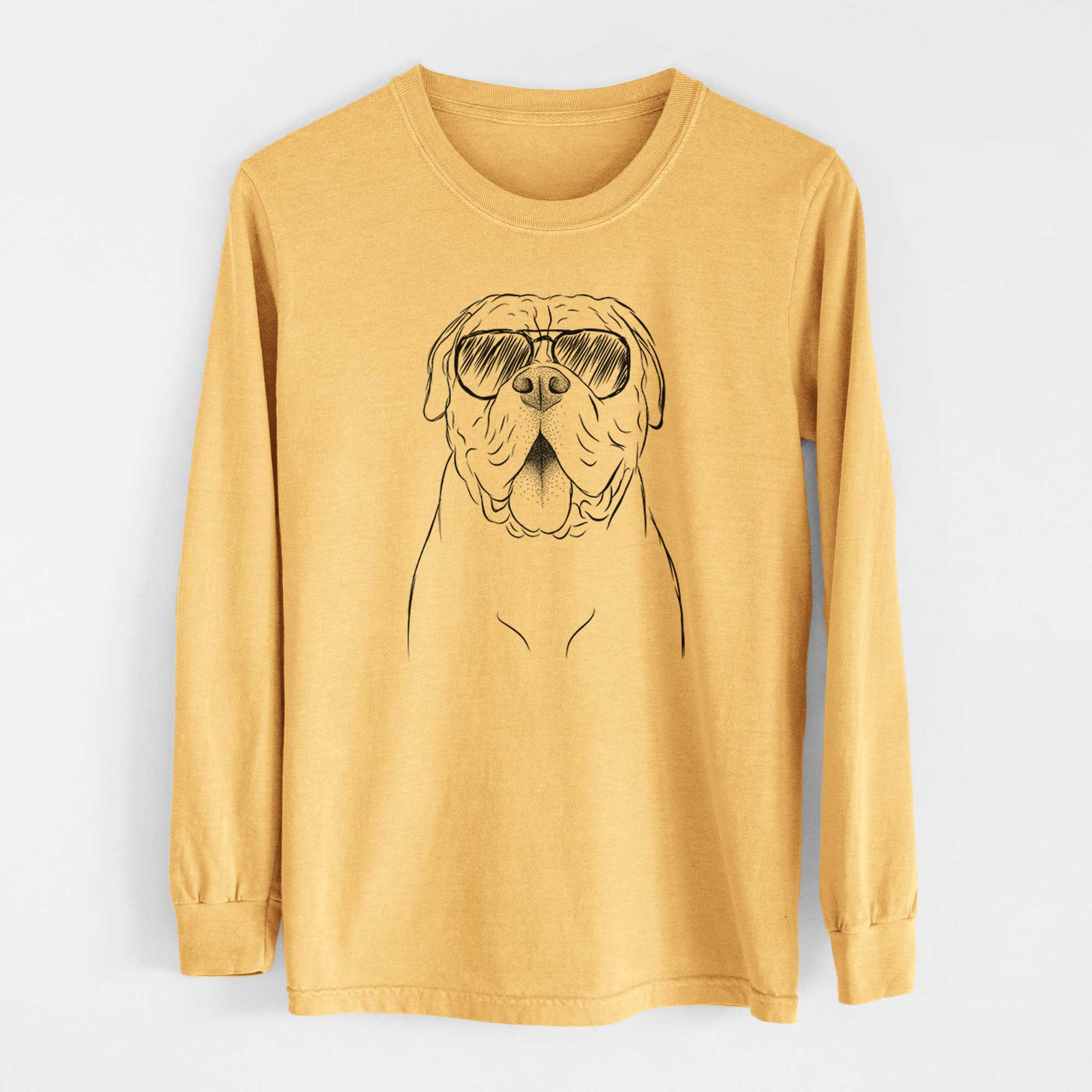 Aviators Chief the Boxer Bulldog Mix - Heavyweight 100% Cotton Long Sleeve