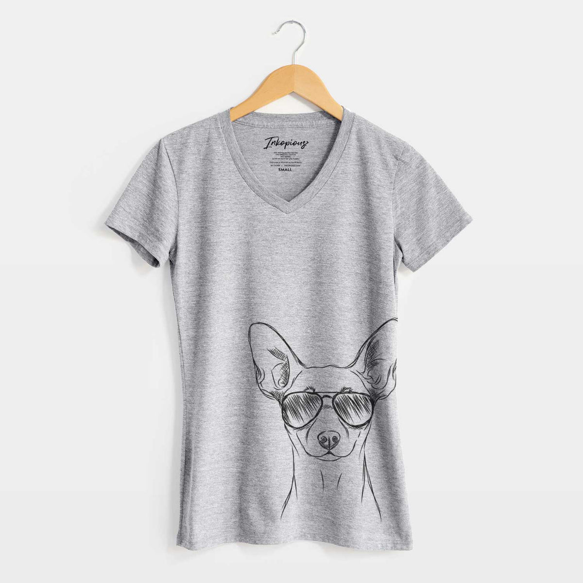 Aviator Chillie the Mini Pinscher - Women&#39;s V-neck Shirt