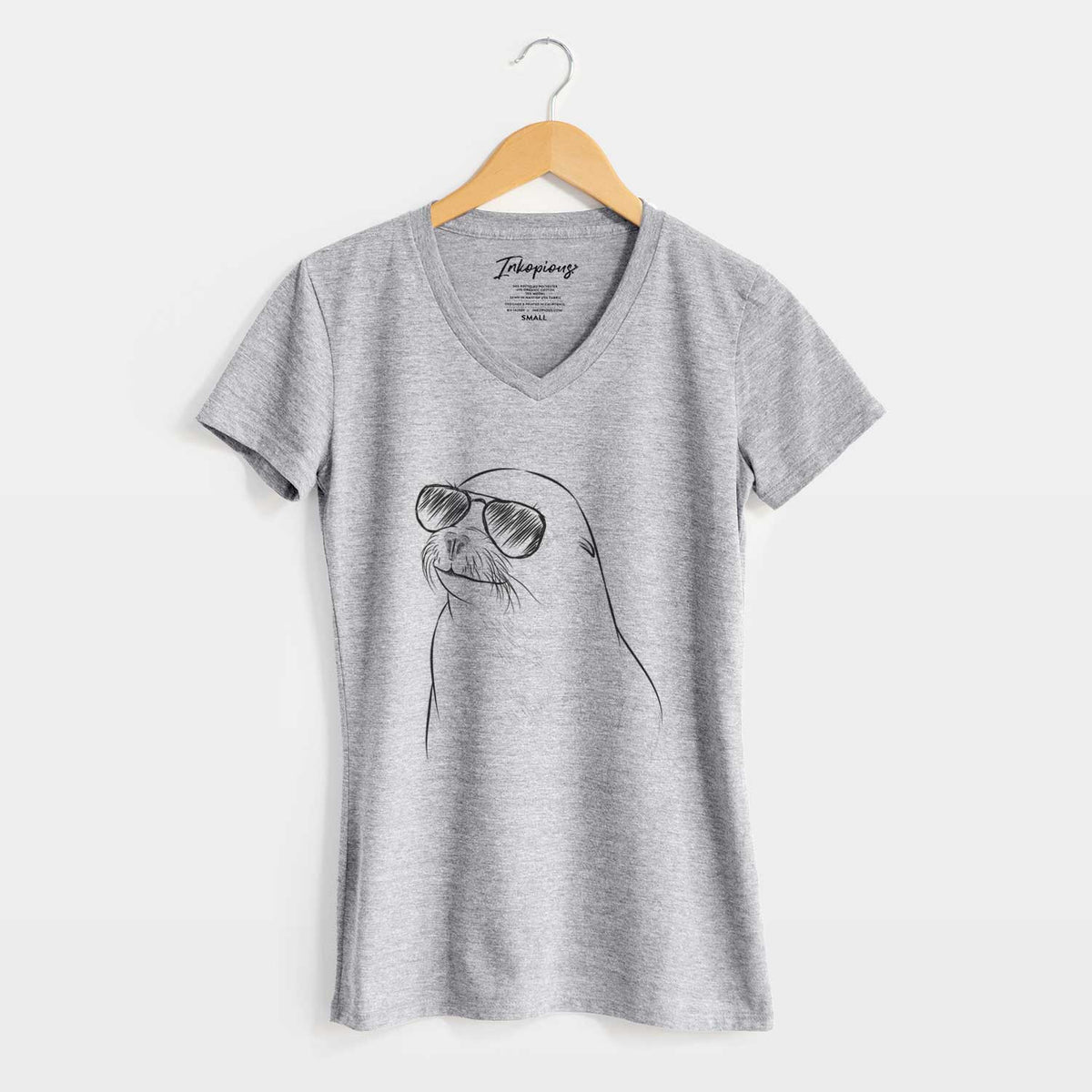 Aviator Chip the California Sea Lion - Women's V-neck Shirt