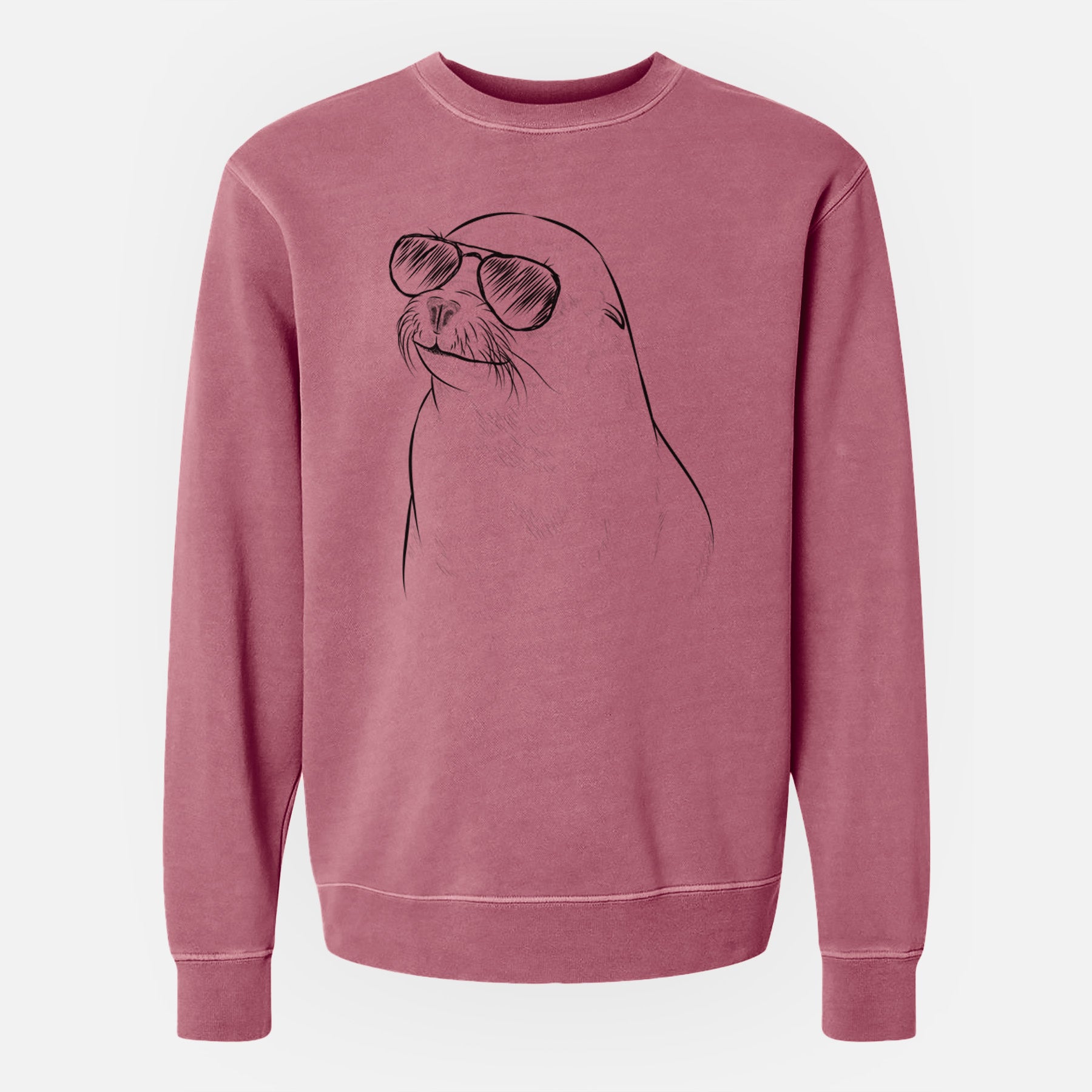 Aviator Chip the California Sea Lion - Unisex Pigment Dyed Crew Sweatshirt