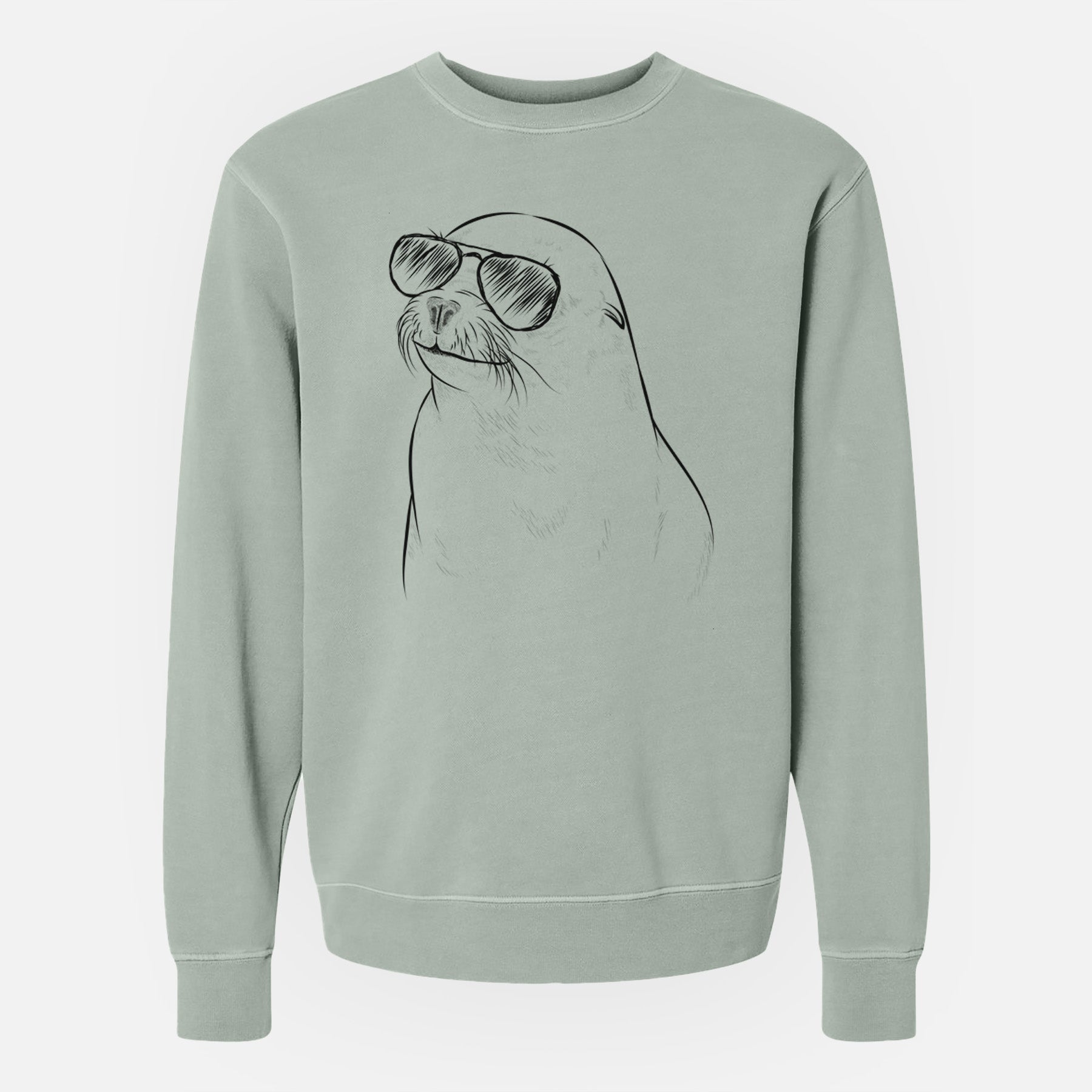 Aviator Chip the California Sea Lion - Unisex Pigment Dyed Crew Sweatshirt