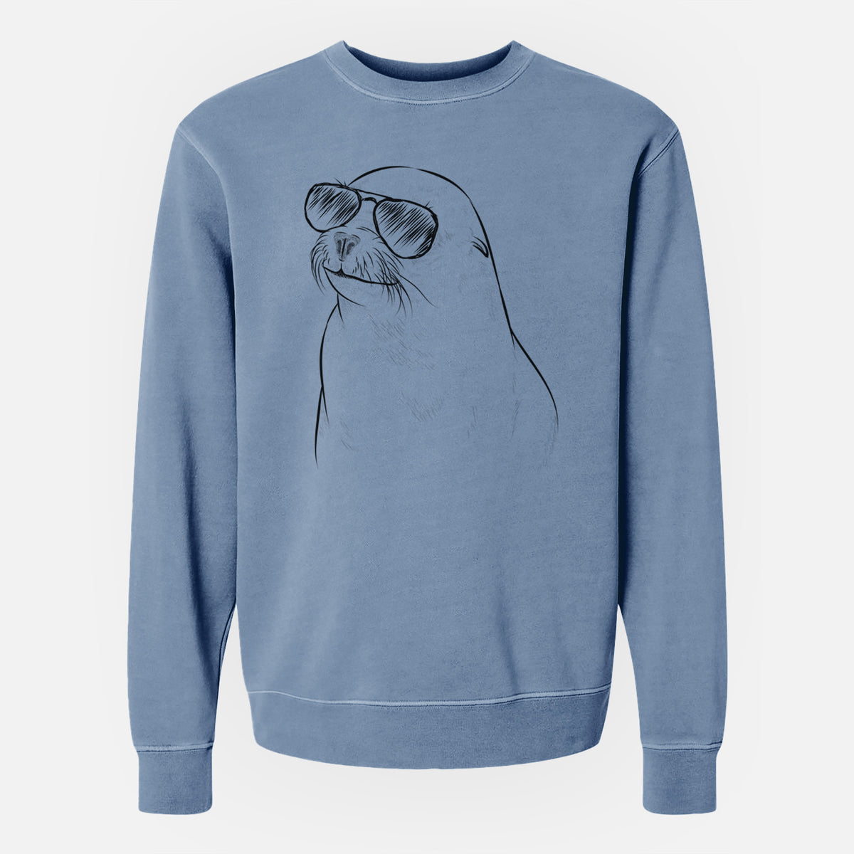 Aviator Chip the California Sea Lion - Unisex Pigment Dyed Crew Sweatshirt