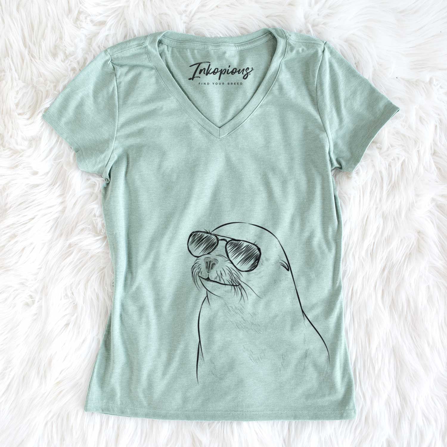 Aviator Chip the California Sea Lion - Women's V-neck Shirt