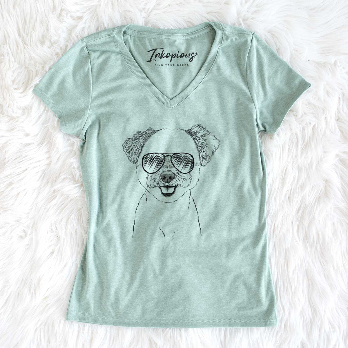 Aviator Chippy the Mixed Breed - Women's V-neck Shirt