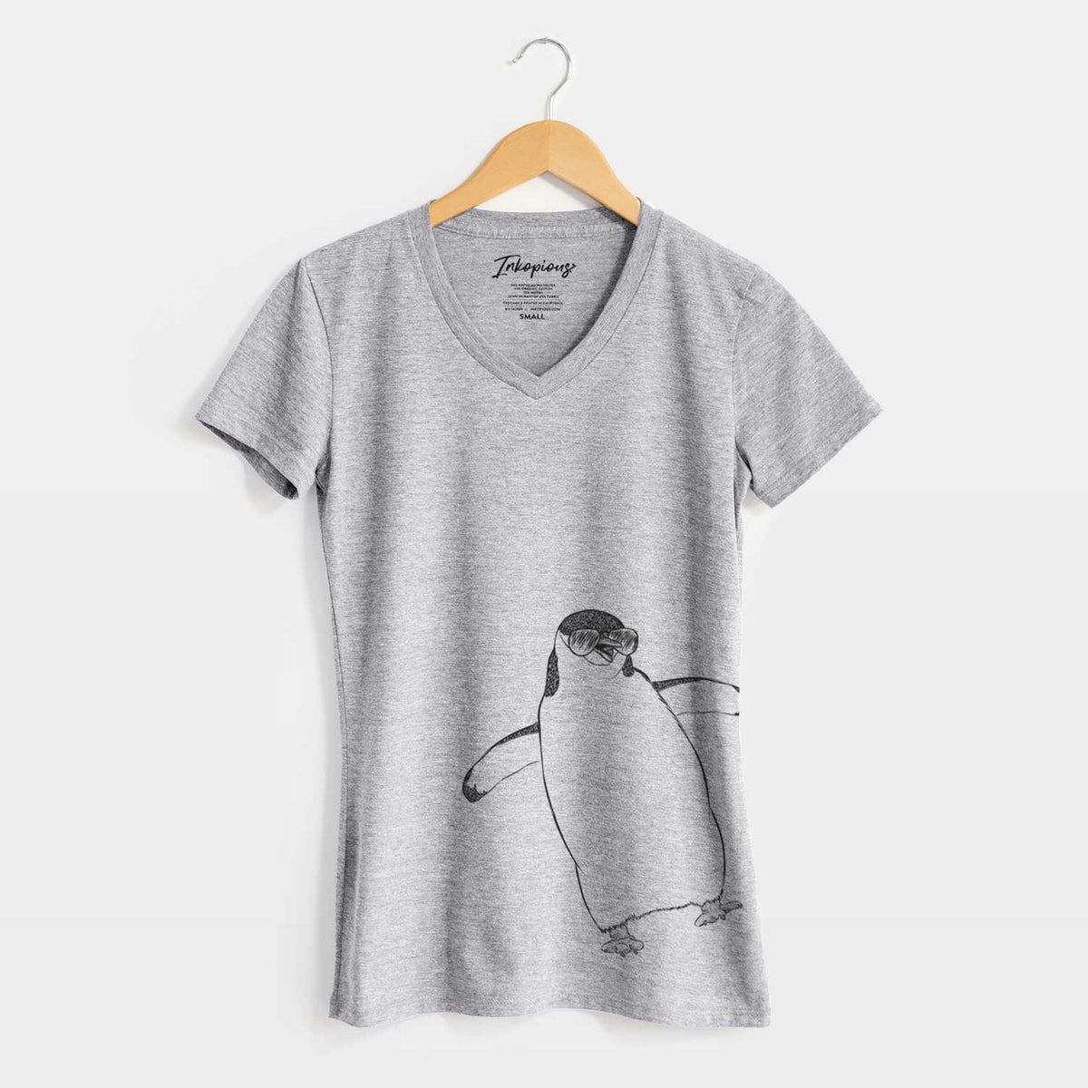 Aviator Chive the Chinstrap Penguin - Women&#39;s V-neck Shirt