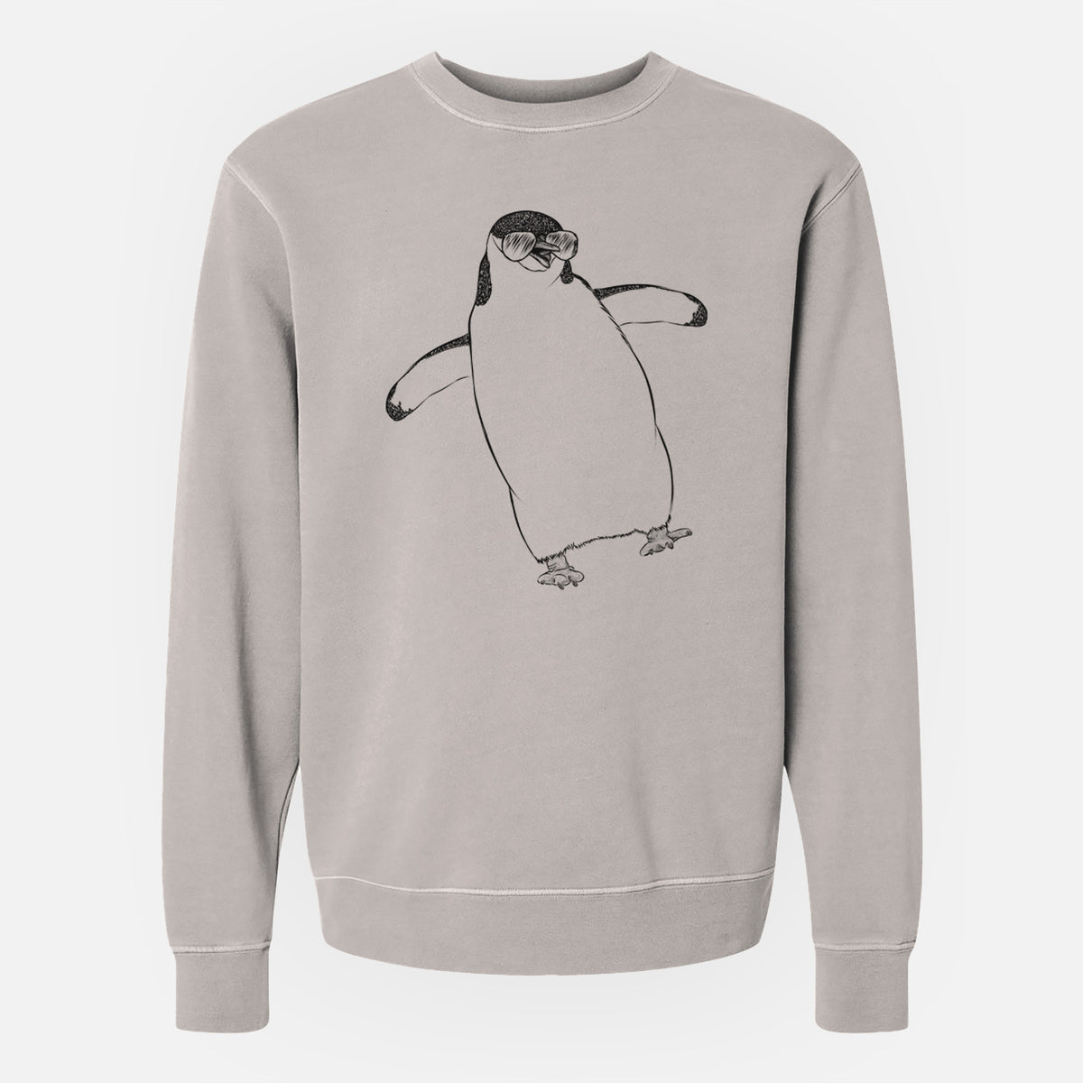 Aviator Chive the Chinstrap Penguin - Unisex Pigment Dyed Crew Sweatshirt