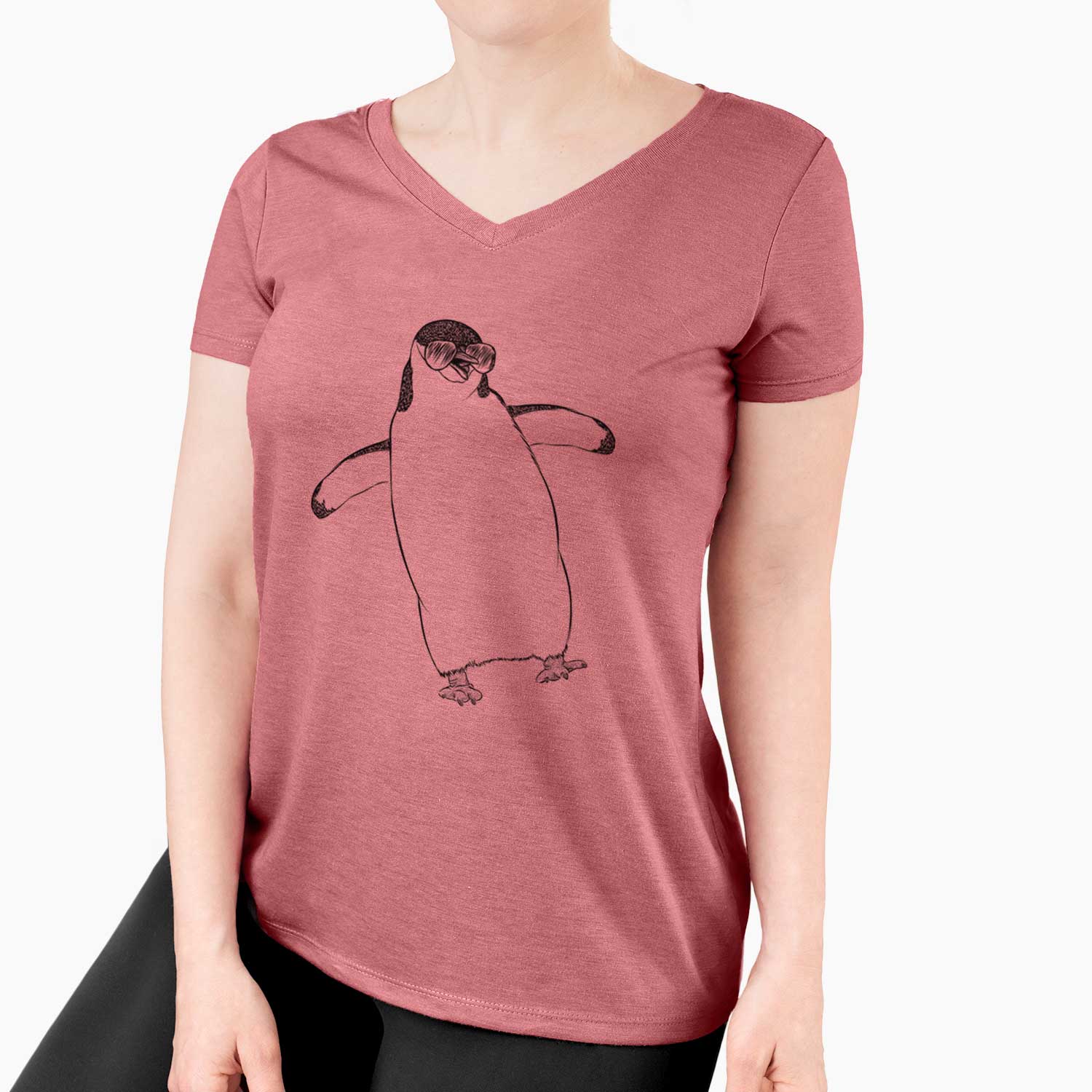 Aviator Chive the Chinstrap Penguin - Women's V-neck Shirt