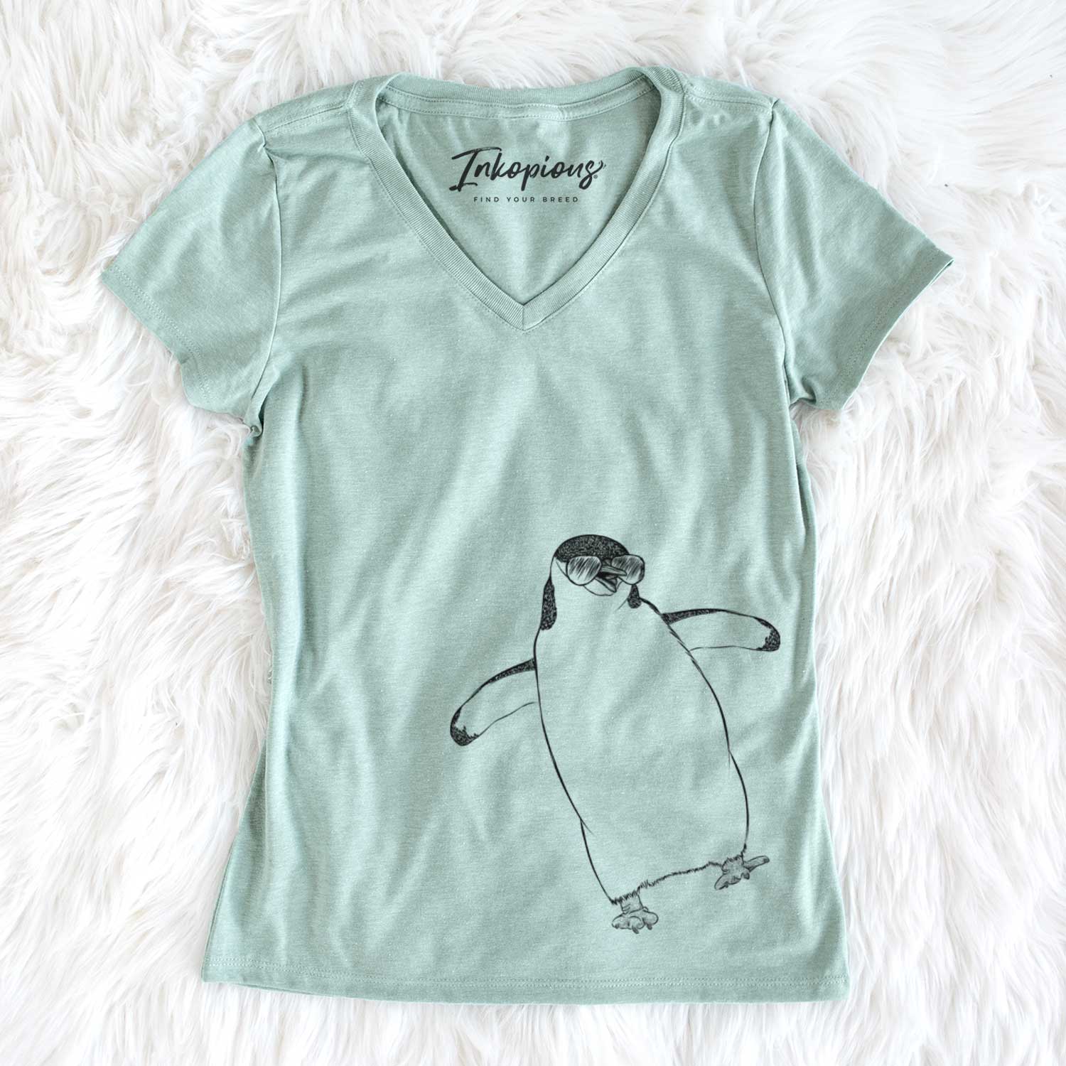 Aviator Chive the Chinstrap Penguin - Women's V-neck Shirt