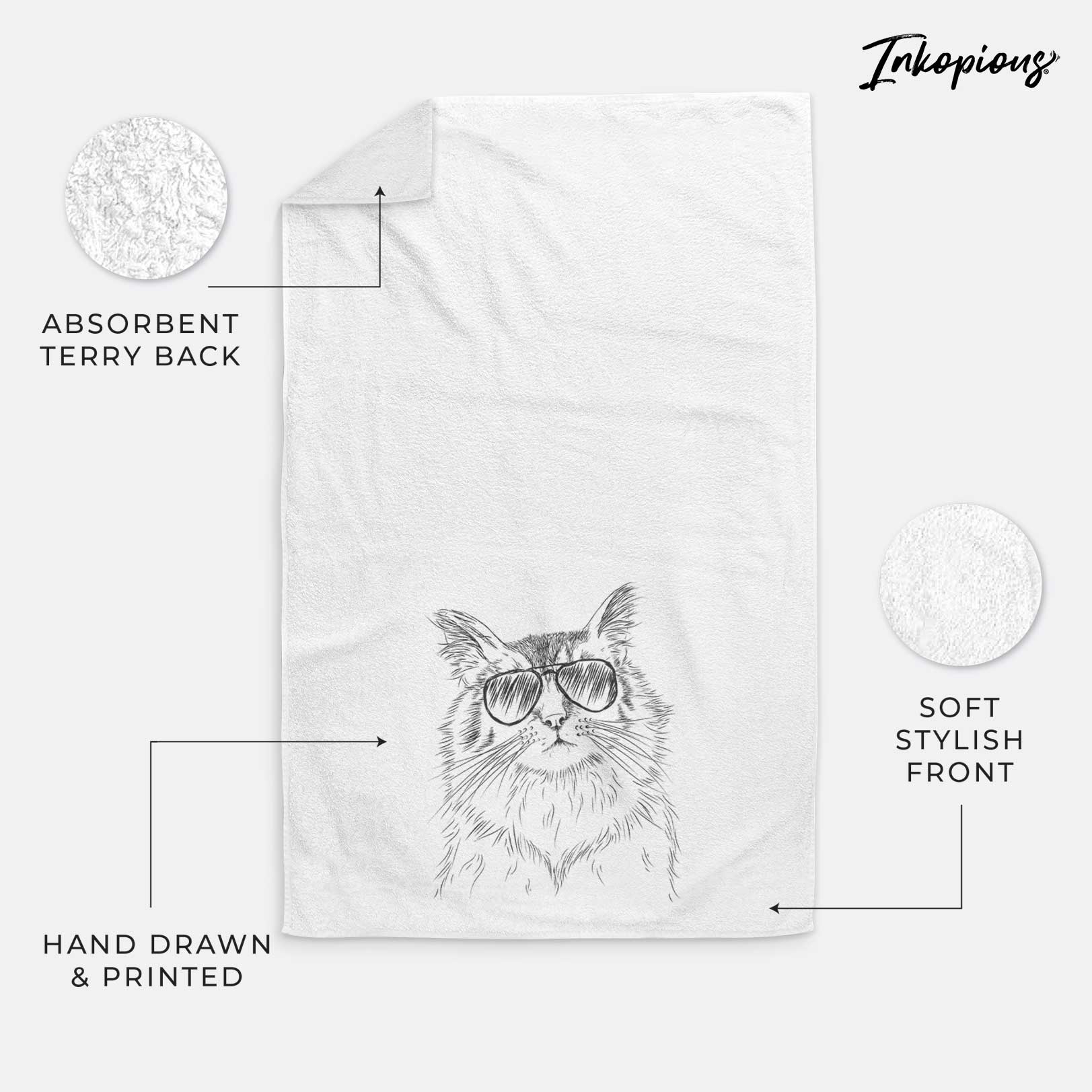 Chloe the Tabby Cat Decorative Hand Towel