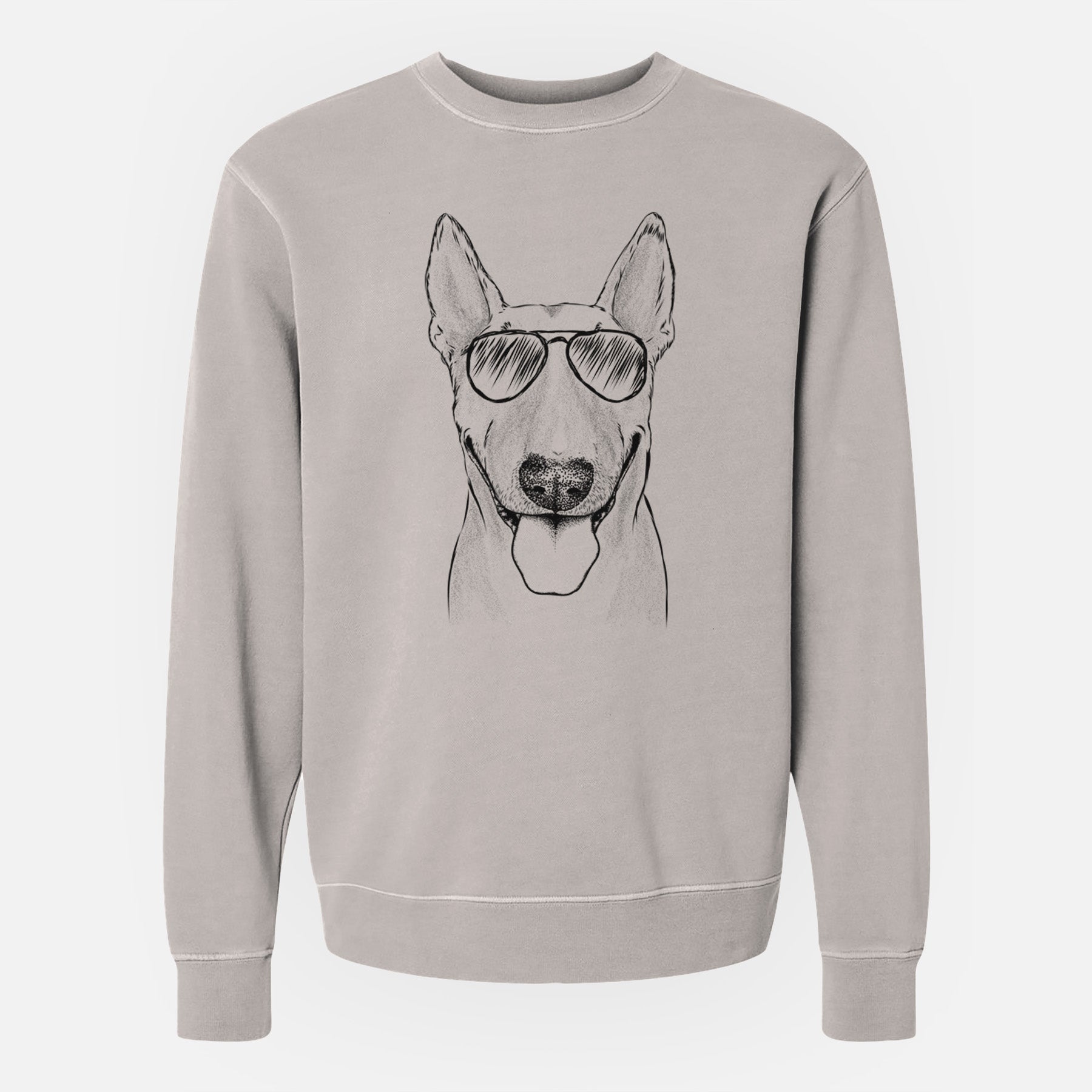 Aviator Chloe the Bull Terrier - Unisex Pigment Dyed Crew Sweatshirt