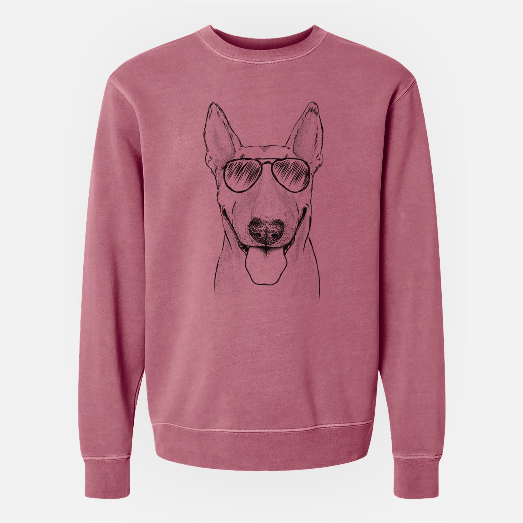 Aviator Chloe the Bull Terrier - Unisex Pigment Dyed Crew Sweatshirt