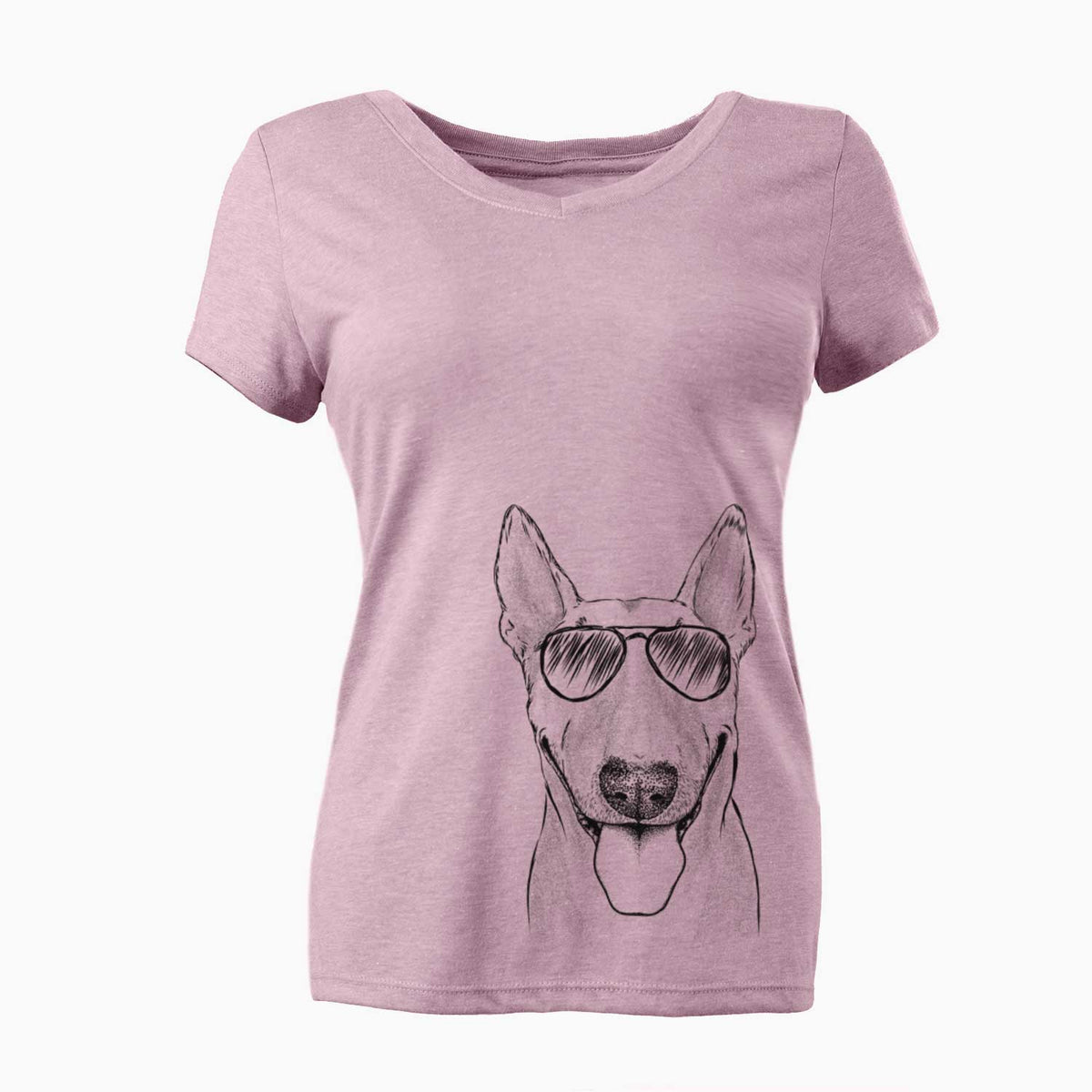 Aviator Chloe the Bull Terrier - Women's V-neck Shirt