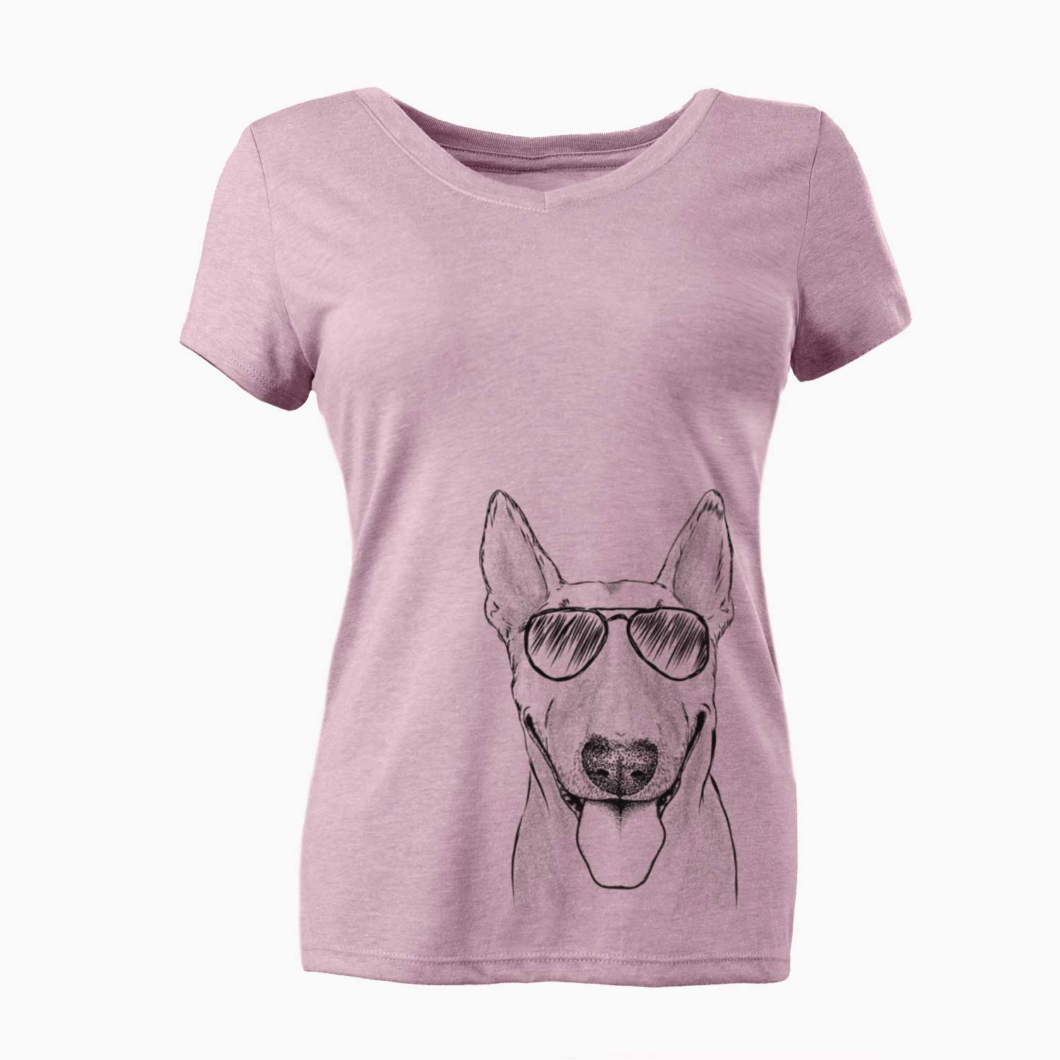 Aviator Chloe the Bull Terrier - Women's V-neck Shirt