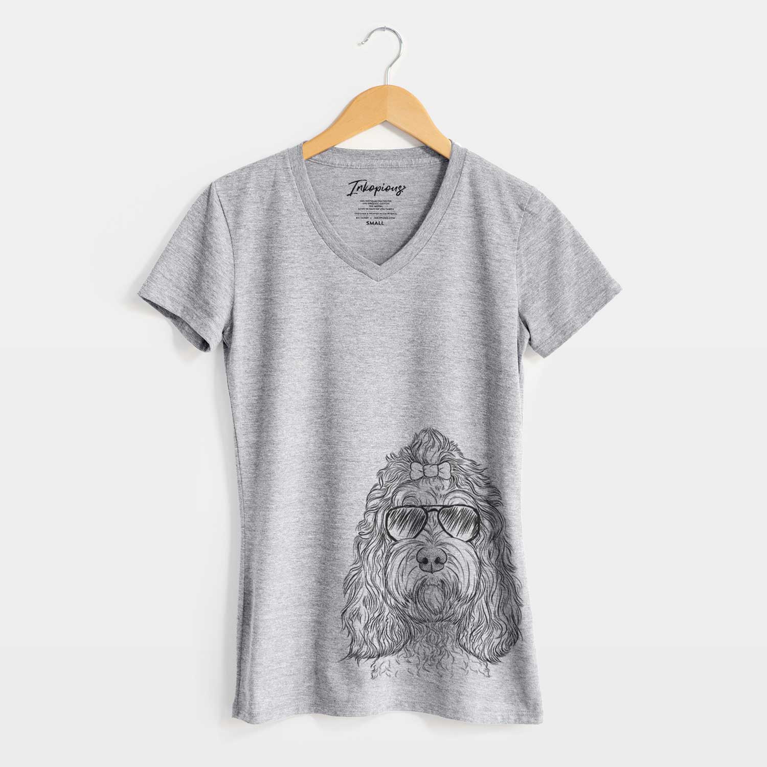 Aviator Chloe the Cockapoo - Women's V-neck Shirt