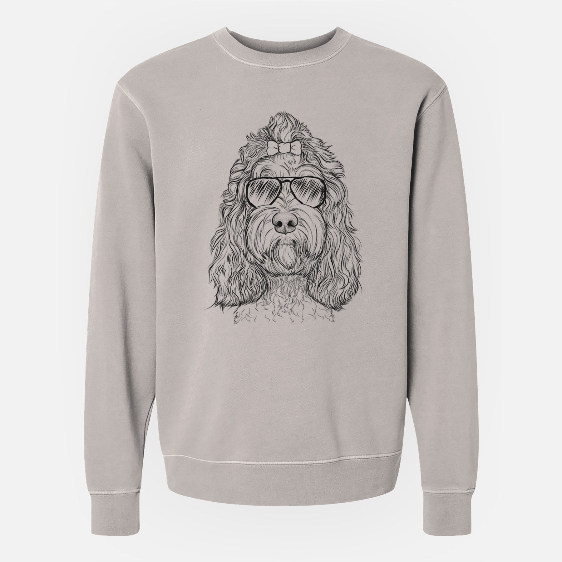 Aviator Chloe the Cockapoo - Unisex Pigment Dyed Crew Sweatshirt