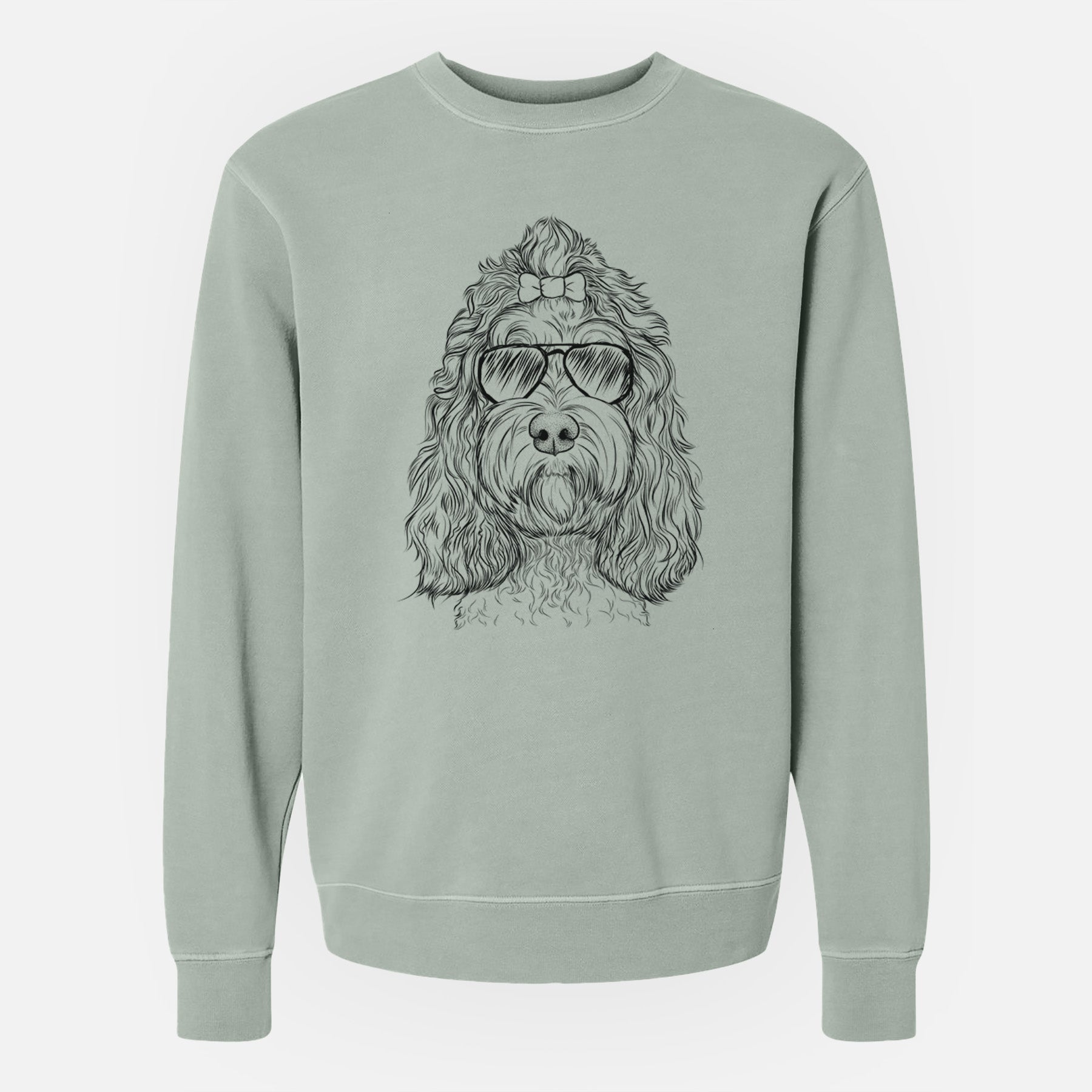 Aviator Chloe the Cockapoo - Unisex Pigment Dyed Crew Sweatshirt