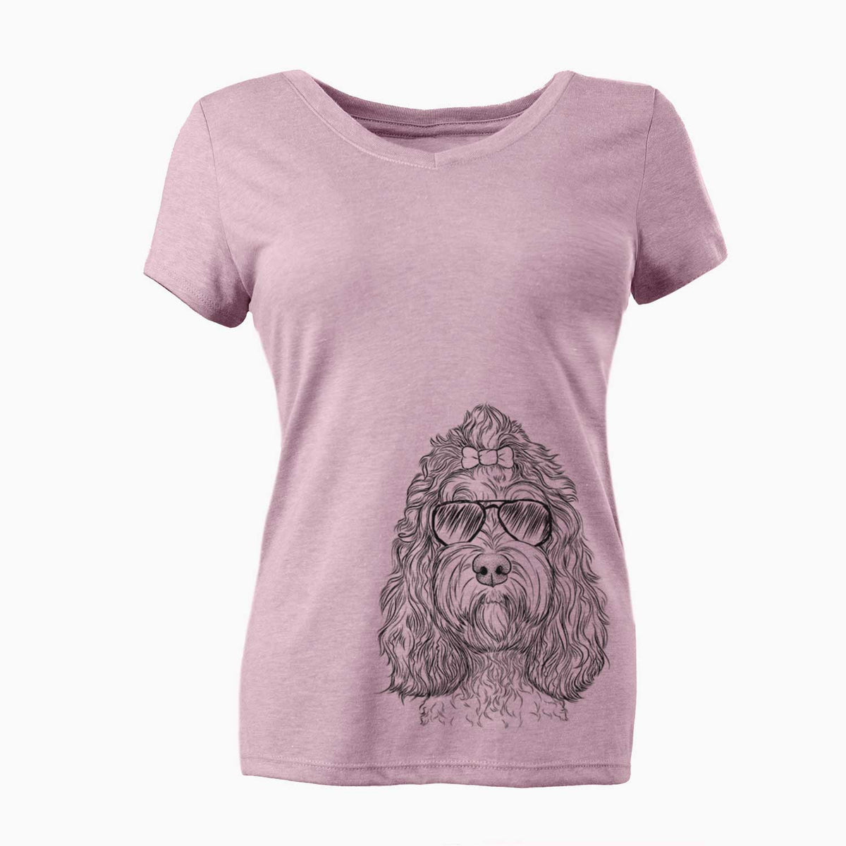 Aviator Chloe the Cockapoo - Women's V-neck Shirt