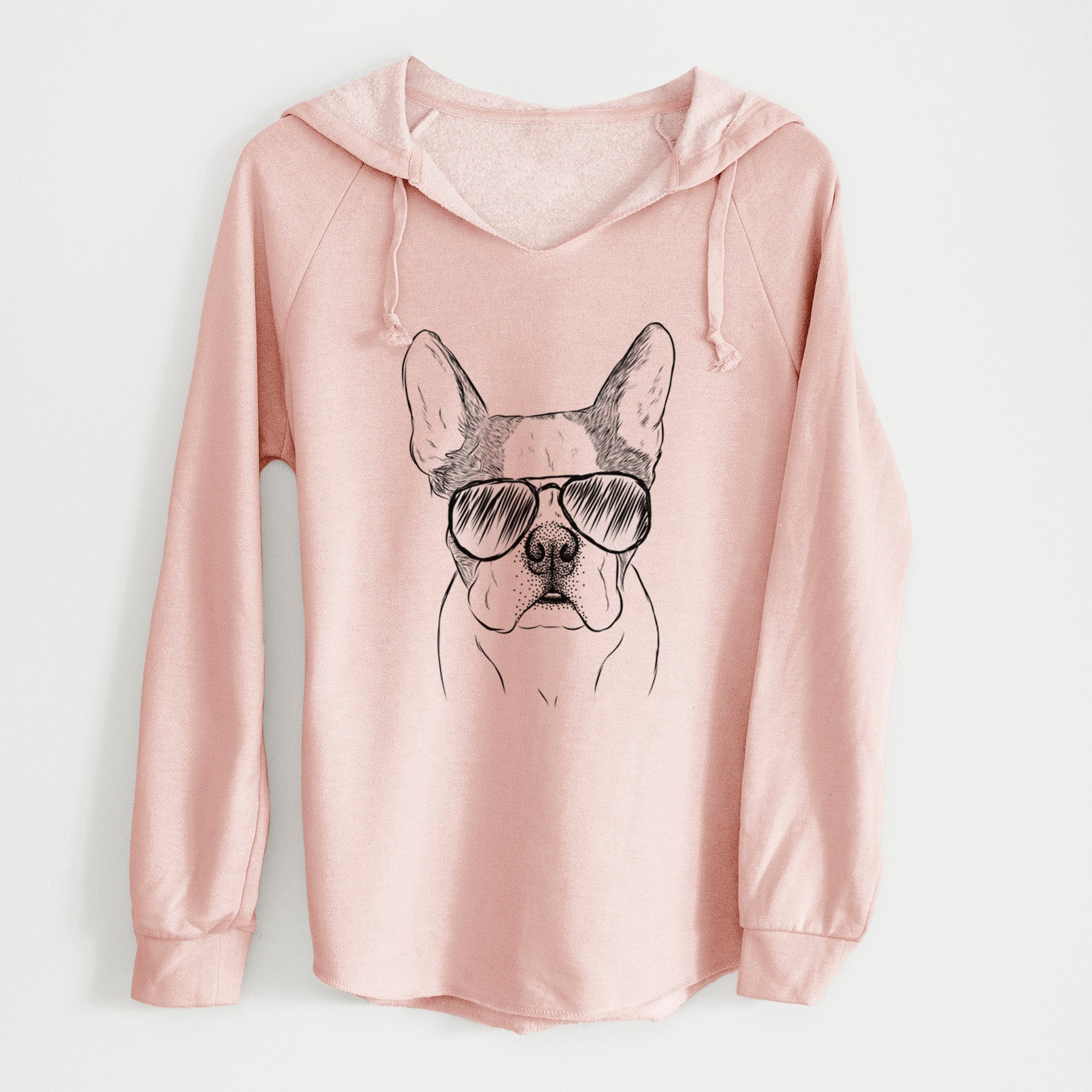 Aviator Chocolate Chip the Boston Terrier - Cali Wave Hooded Sweatshirt