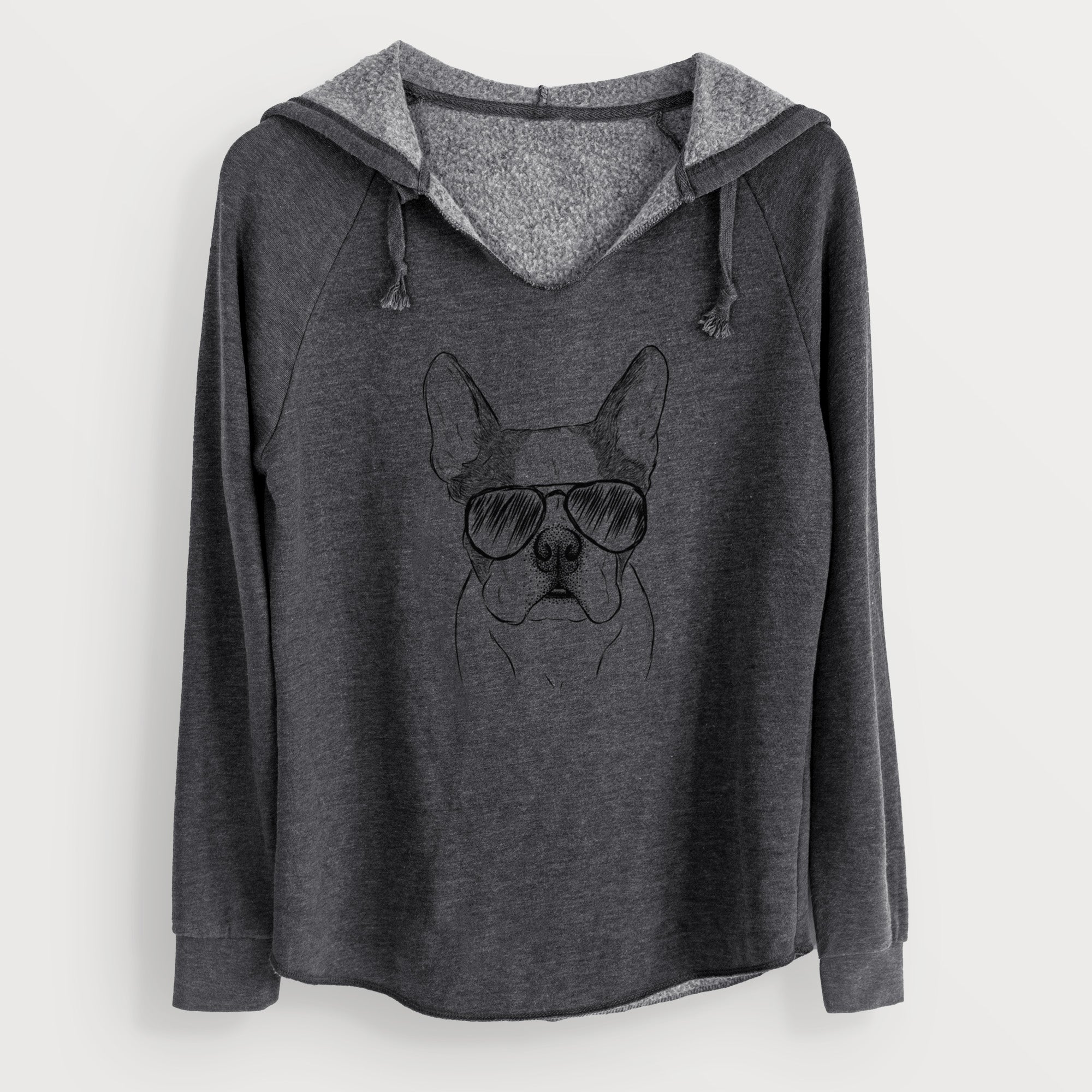 Aviator Chocolate Chip the Boston Terrier - Cali Wave Hooded Sweatshirt