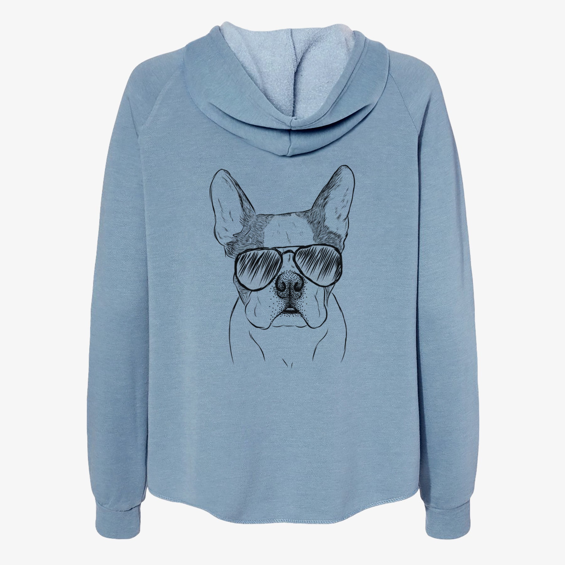 Chocolate Chip the Boston Terrier - Women's Cali Wave Zip-Up Sweatshirt