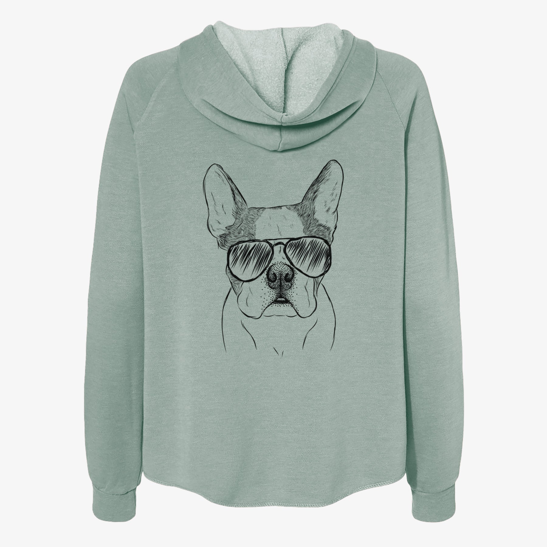 Chocolate Chip the Boston Terrier - Women's Cali Wave Zip-Up Sweatshirt