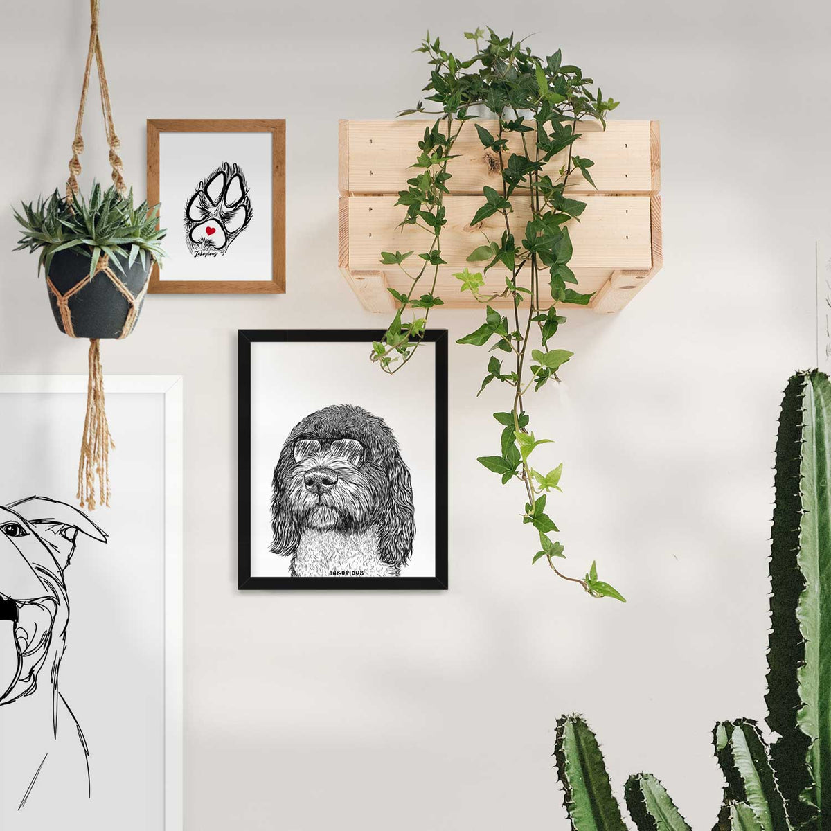 Chris the Portuguese Water Dog Art Print