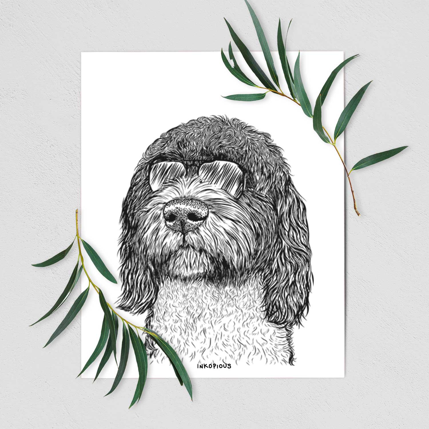 Chris the Portuguese Water Dog Art Print