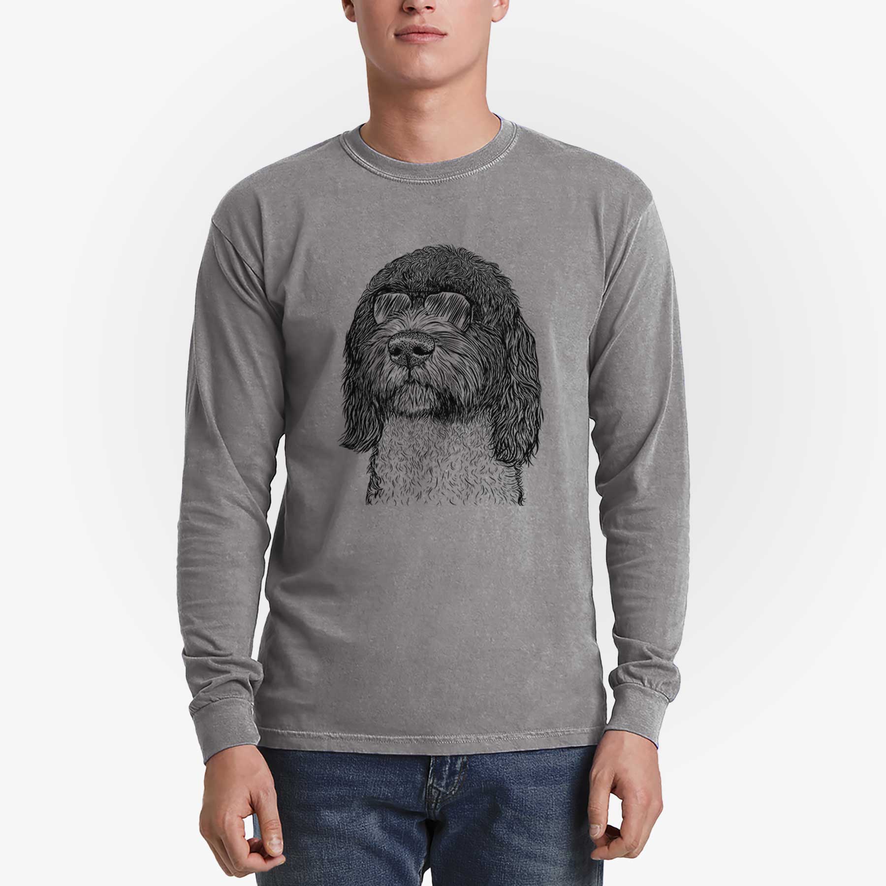 Aviators Chris the Portuguese Water Dog - Heavyweight 100% Cotton Long Sleeve