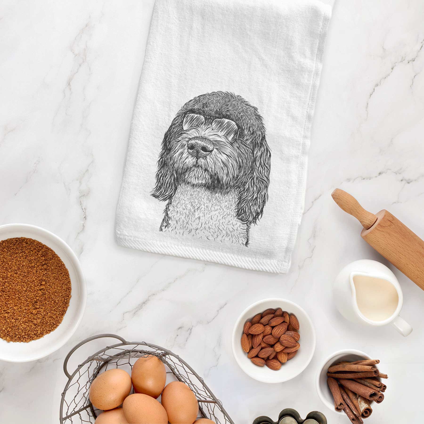 Chris the Portuguese Water Dog Decorative Hand Towel