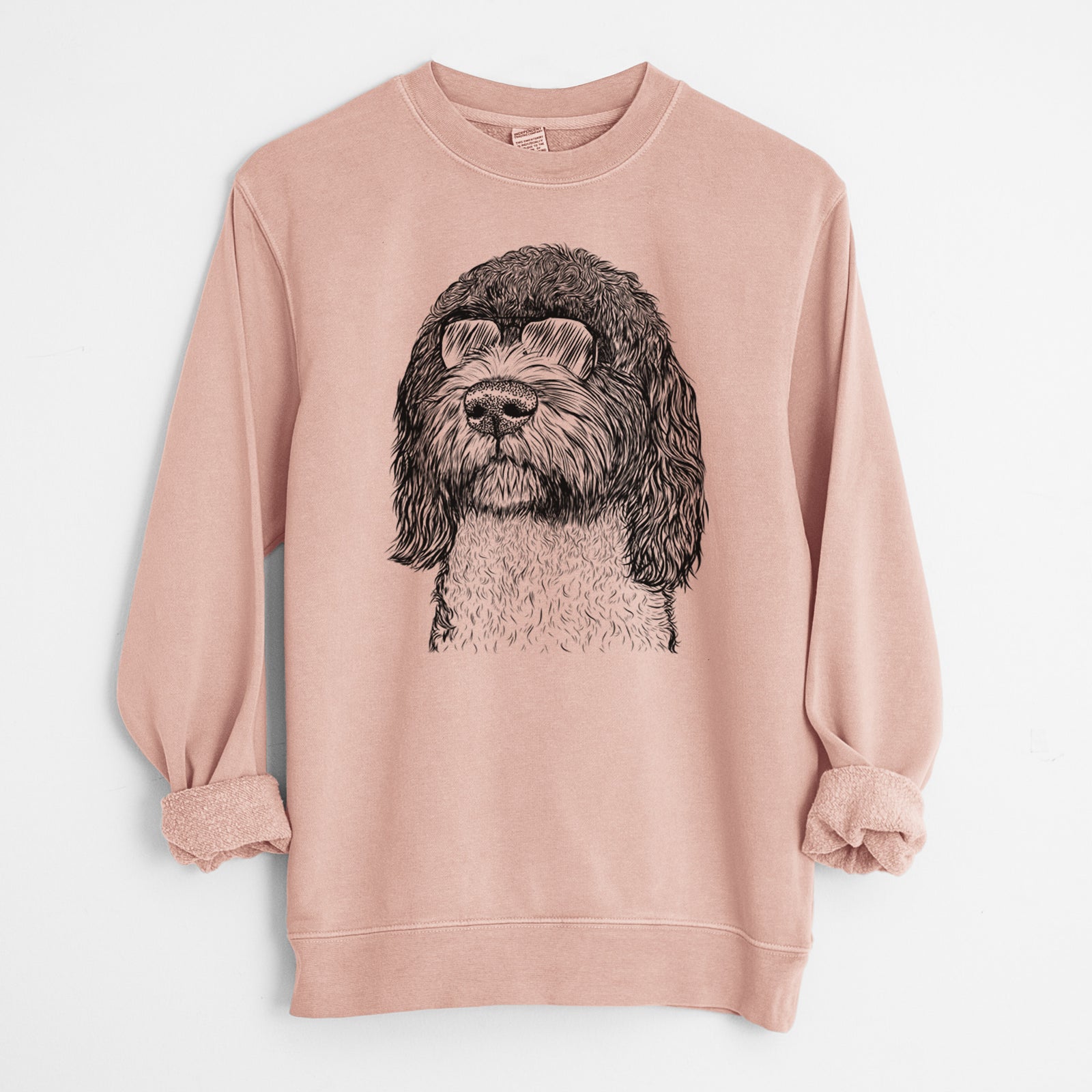 Aviator Chris the Portuguese Water Dog - Unisex Pigment Dyed Crew Sweatshirt