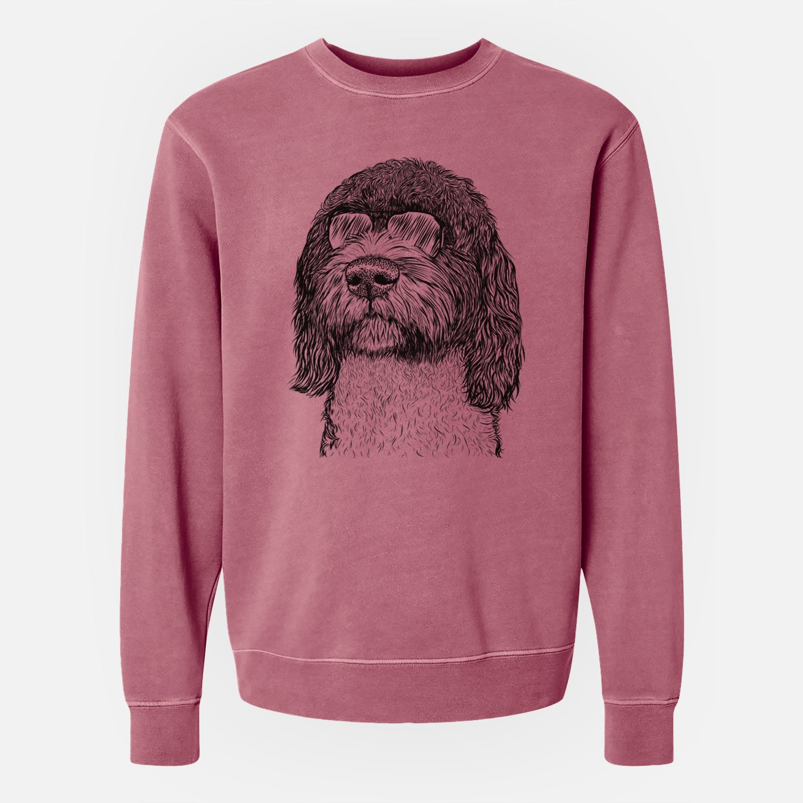 Aviator Chris the Portuguese Water Dog - Unisex Pigment Dyed Crew Sweatshirt