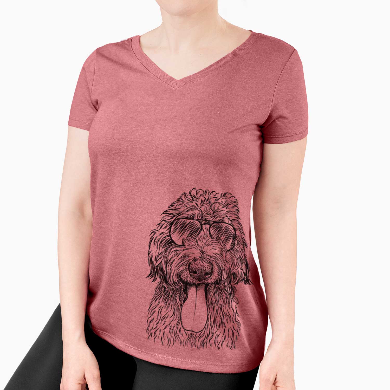 Aviator CiCi Paulk the Aussiedoodle - Women's V-neck Shirt