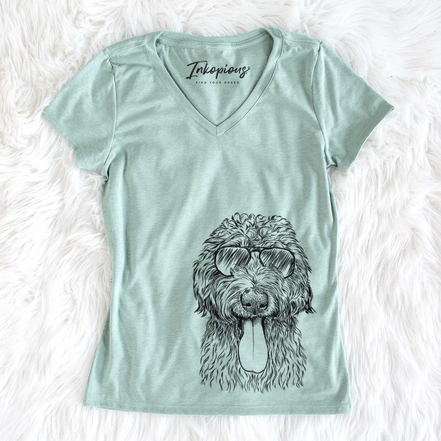 Aviator CiCi Paulk the Aussiedoodle - Women's V-neck Shirt