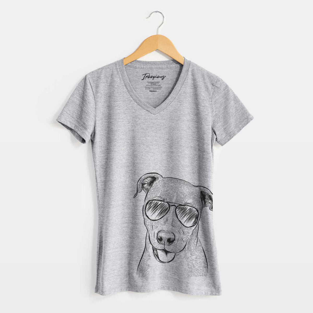 Aviator Claiborne the American Staffordshire Terrier - Women&#39;s V-neck Shirt