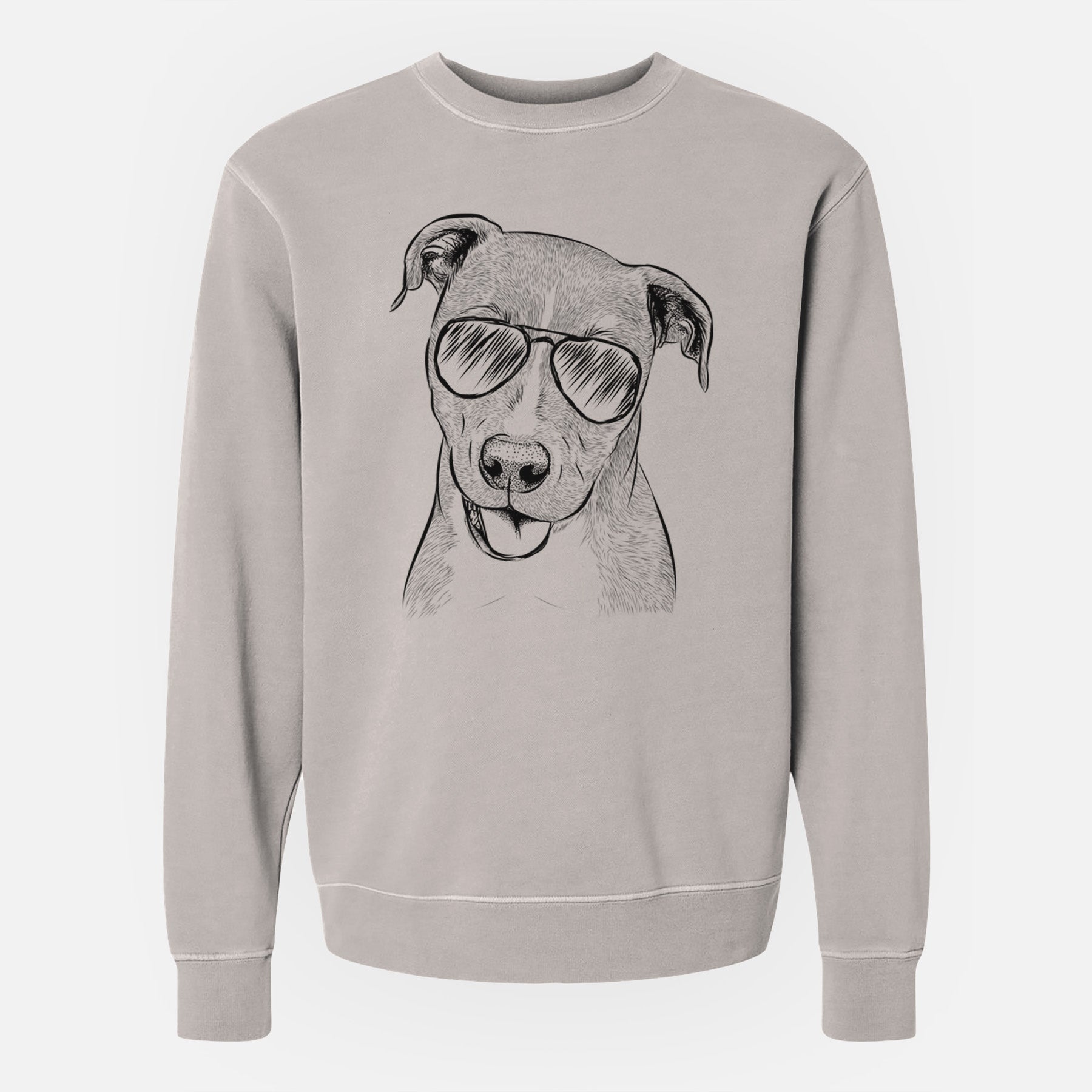 Aviator Claiborne the American Staffordshire Terrier - Unisex Pigment Dyed Crew Sweatshirt