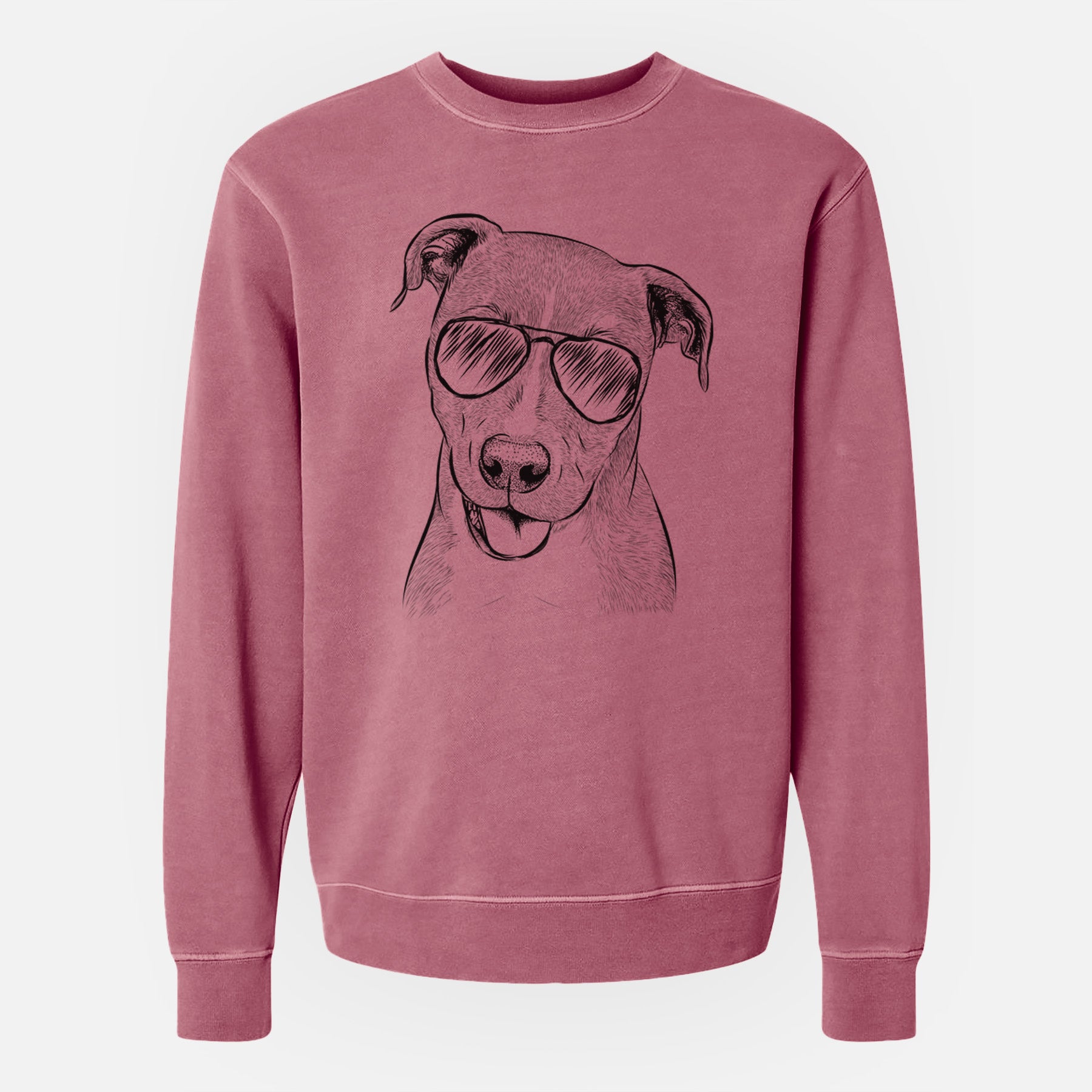 Aviator Claiborne the American Staffordshire Terrier - Unisex Pigment Dyed Crew Sweatshirt