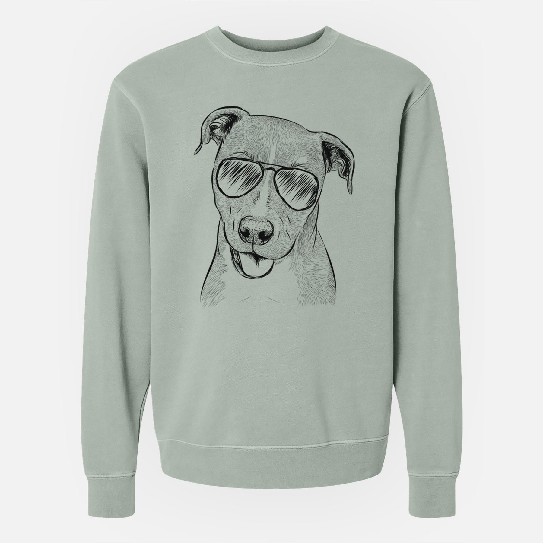 Aviator Claiborne the American Staffordshire Terrier - Unisex Pigment Dyed Crew Sweatshirt