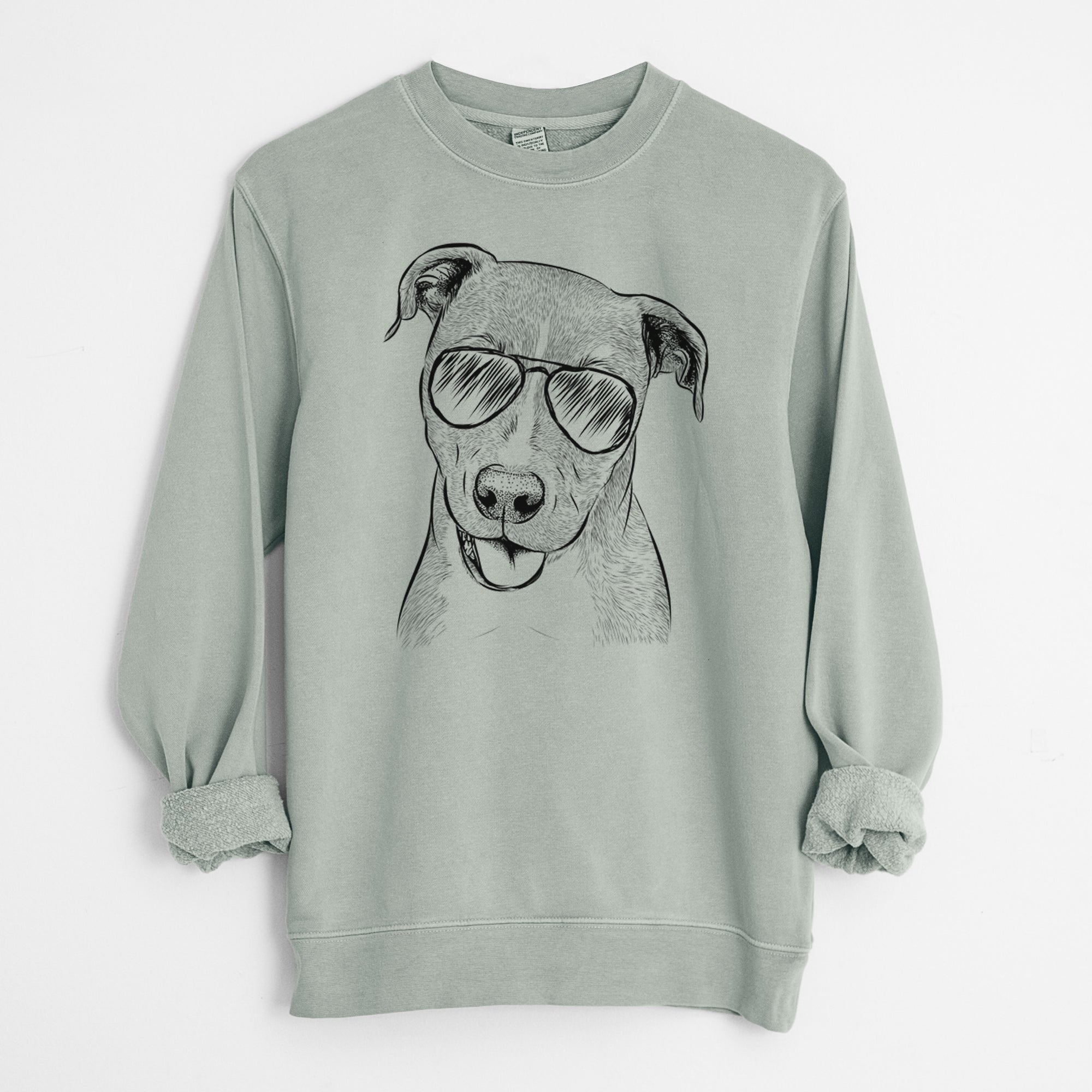 Aviator Claiborne the American Staffordshire Terrier - Unisex Pigment Dyed Crew Sweatshirt