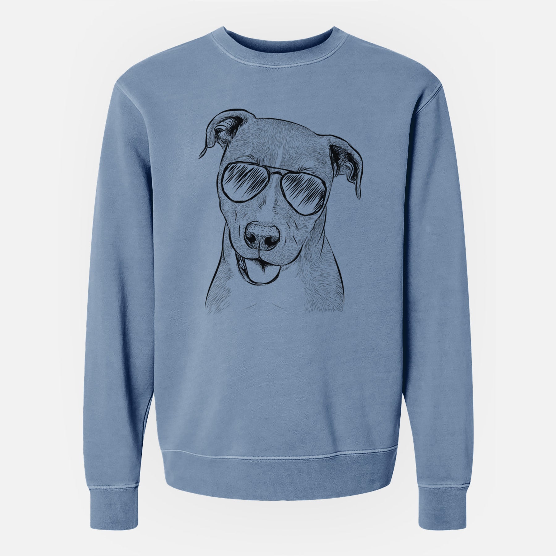 Aviator Claiborne the American Staffordshire Terrier - Unisex Pigment Dyed Crew Sweatshirt