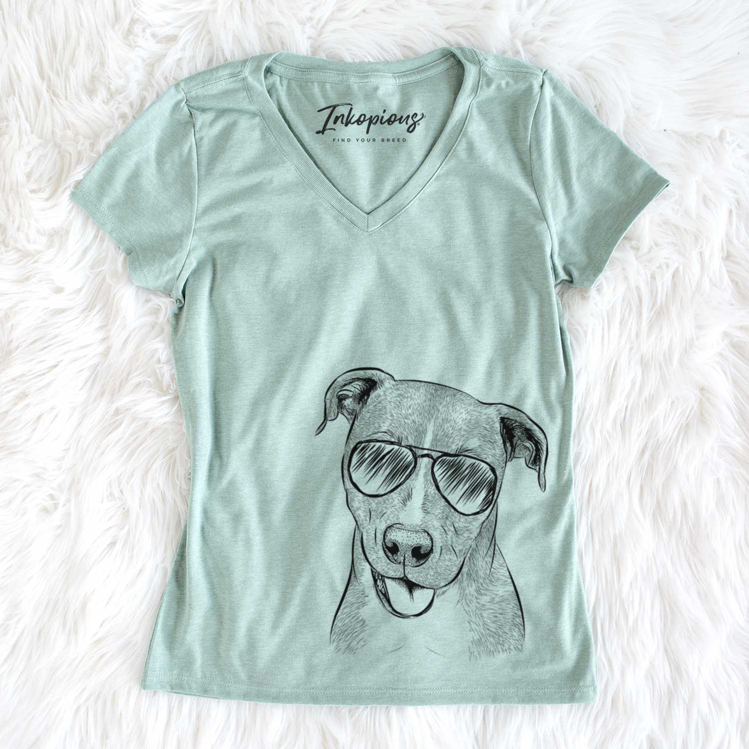 Aviator Claiborne the American Staffordshire Terrier - Women's V-neck Shirt