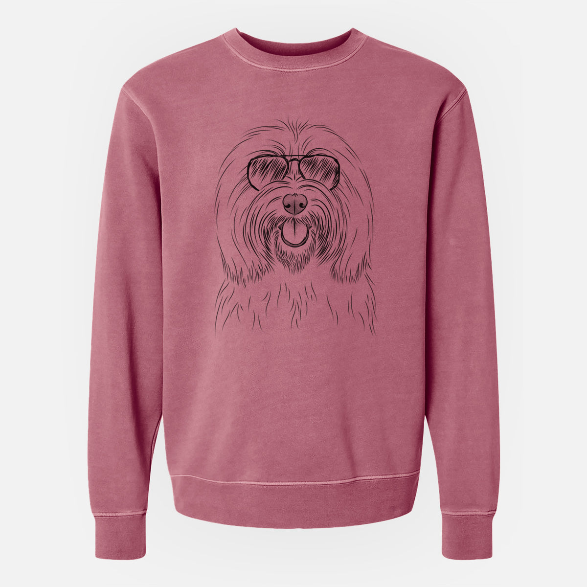 Aviator Claude the Coton de Tulear - Unisex Pigment Dyed Crew Sweatshirt