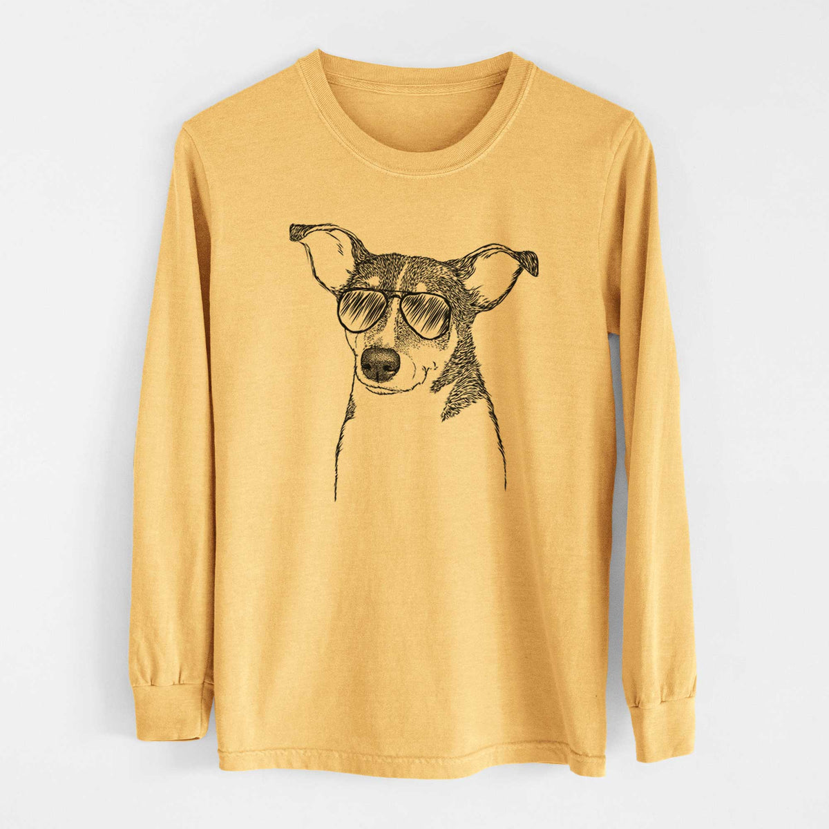 Aviators Cleo the Terrier Mix - Heavyweight 100% Cotton Long Sleeve