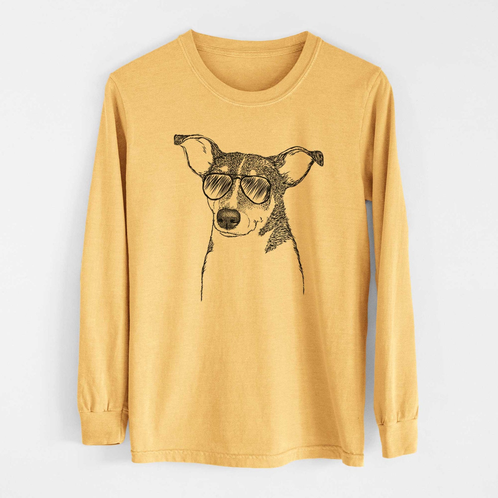 Aviators Cleo the Terrier Mix - Heavyweight 100% Cotton Long Sleeve