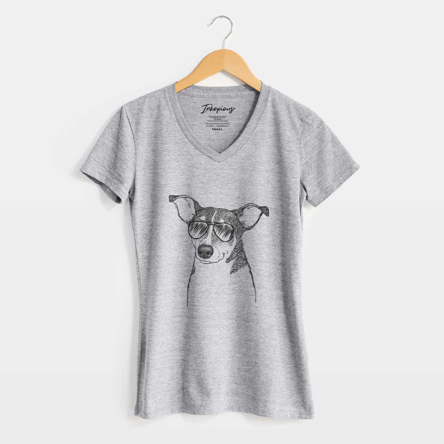 Aviator Cleo the Terrier Mix - Women's V-neck Shirt