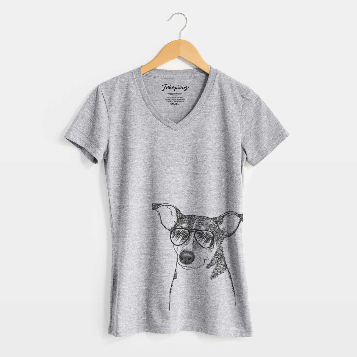 Aviator Cleo the Terrier Mix - Women&#39;s V-neck Shirt