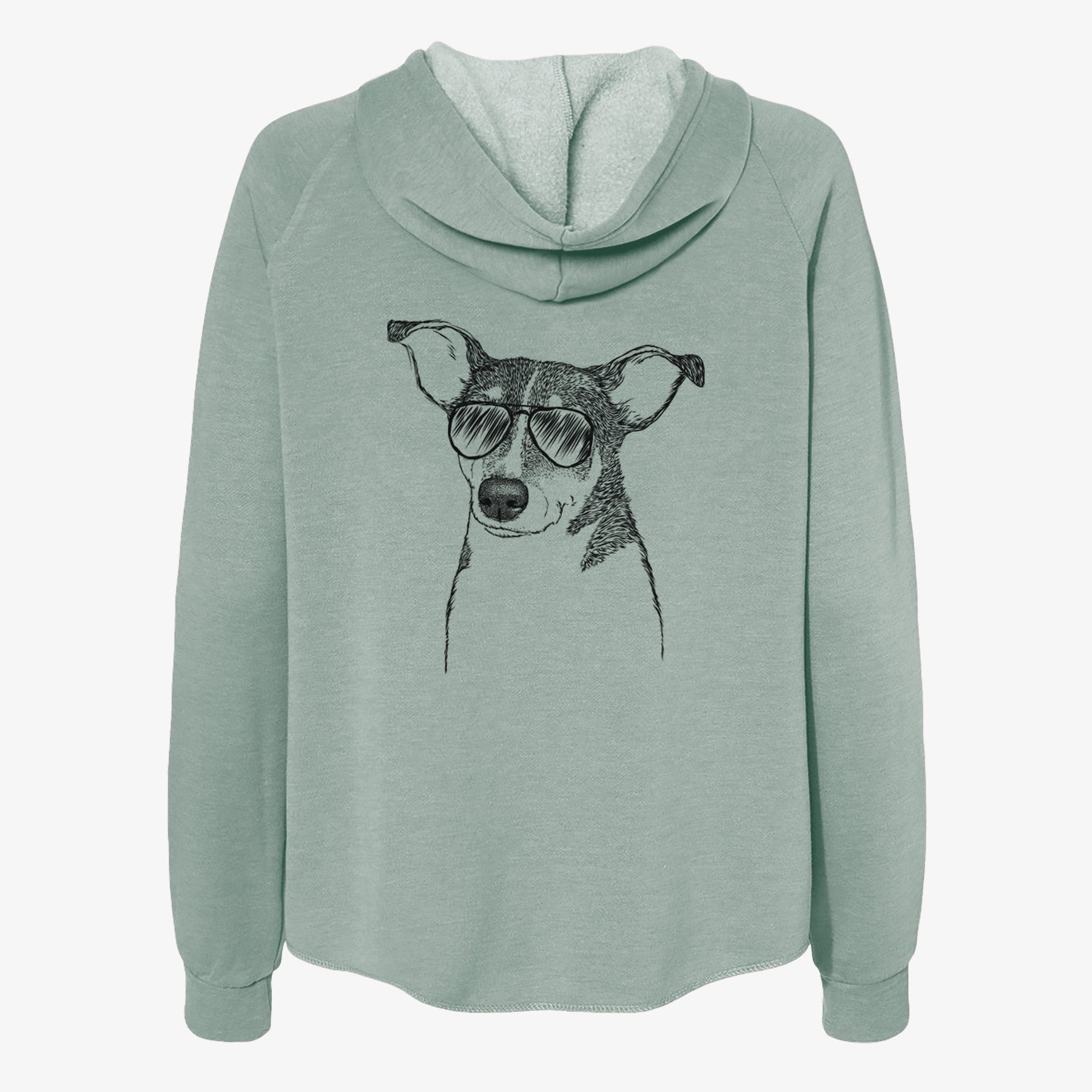 Cleo the Terrier Mix - Women's Cali Wave Zip-Up Sweatshirt