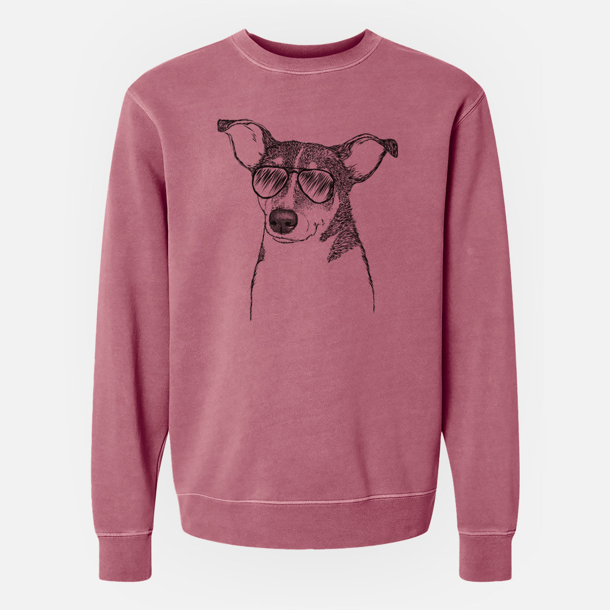 Aviator Cleo the Terrier Mix - Unisex Pigment Dyed Crew Sweatshirt